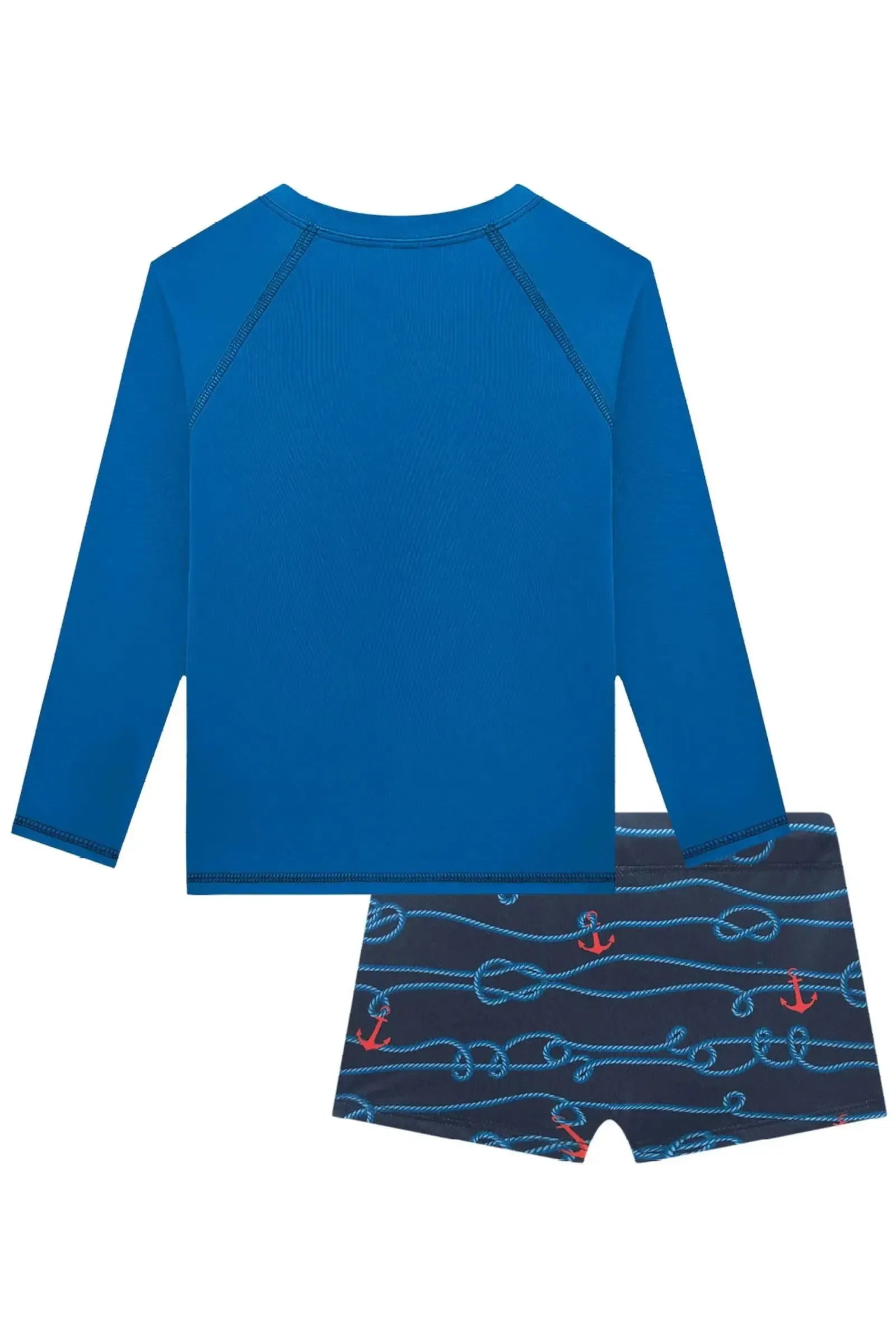 Conjunto de Camiseta e Sunga em Malha UV Dry com Proteção UV50+ 92478 LucBoo Infantil Menino