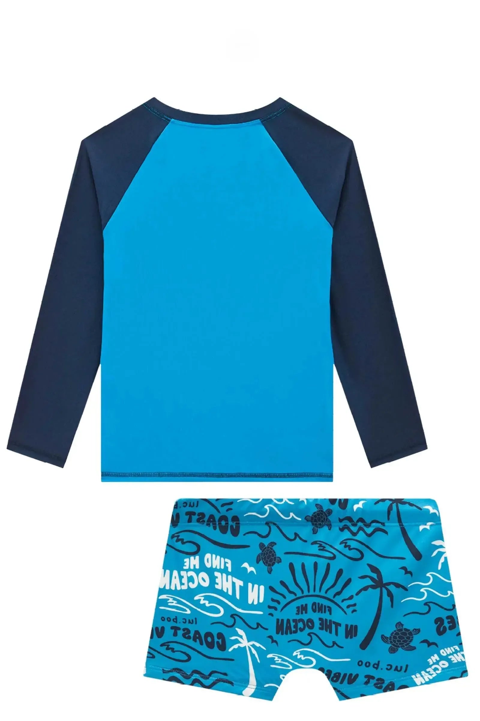Conjunto de Camiseta e Sunga em Malha UV Dry com Proteção UV50+ 96170 LucBoo Infantil Menino