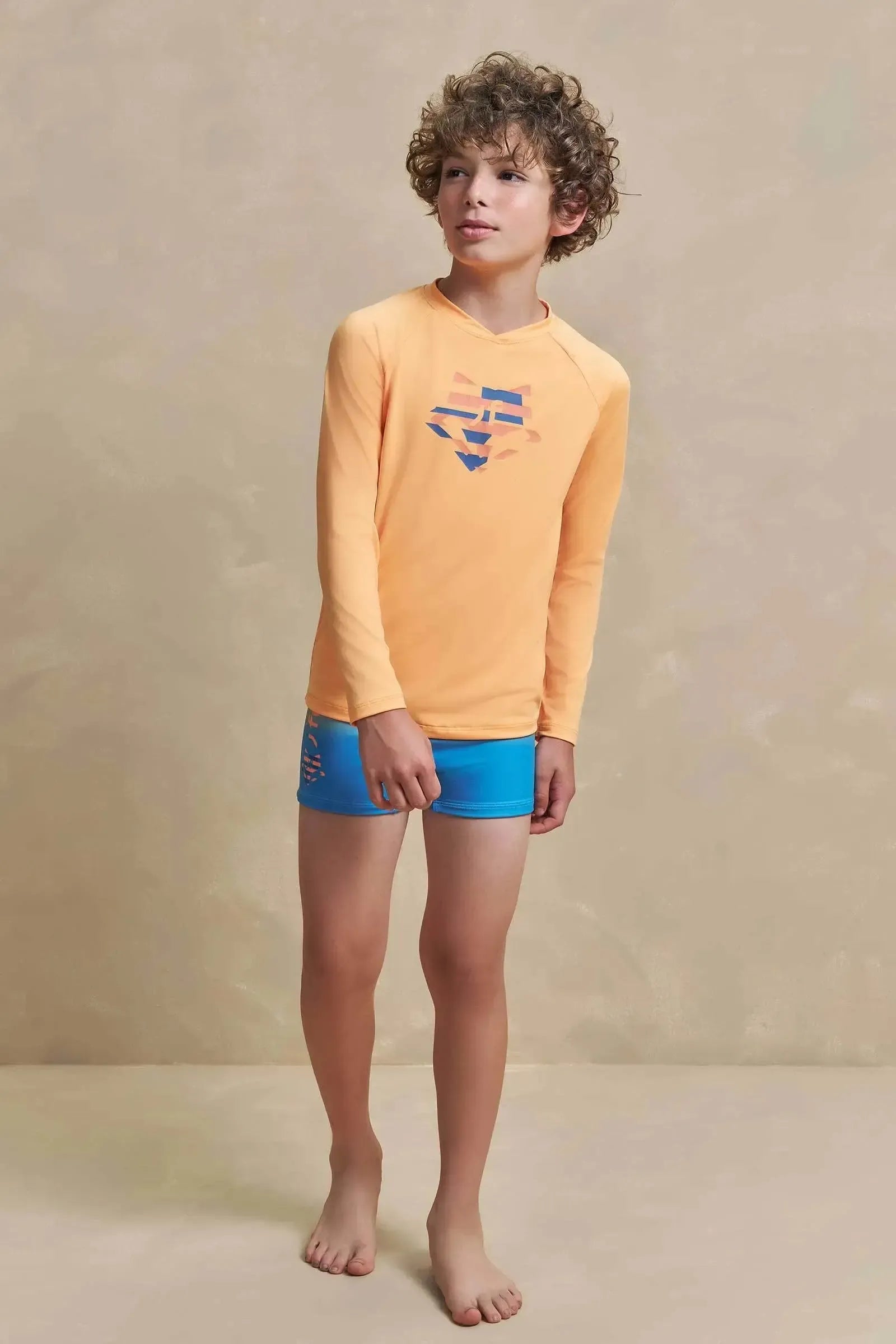 Conjunto de Camiseta e Sunga em Malha Uv Dry com Proteção UV50+ 97314 Johnny Fox Teen Menino