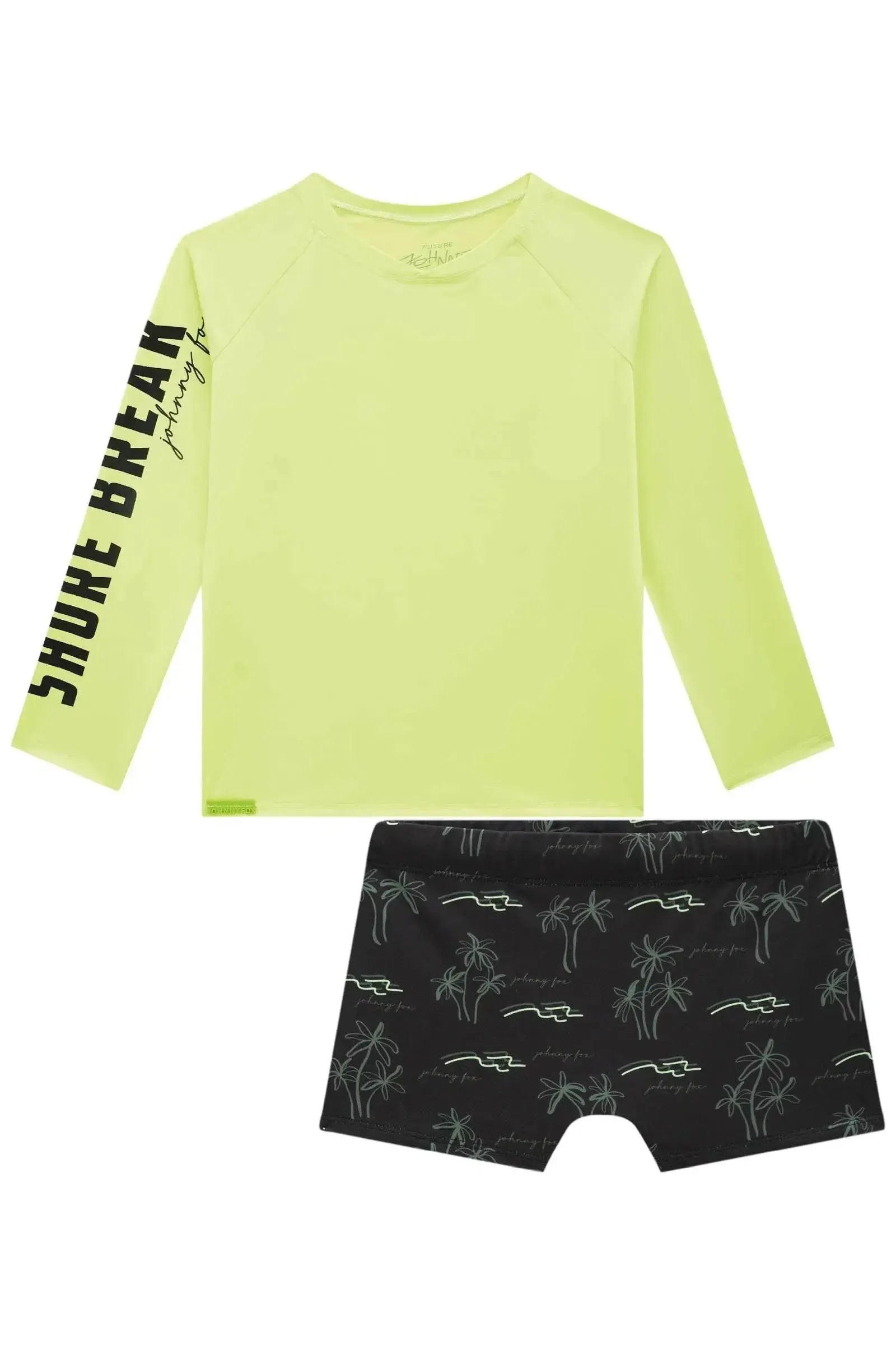 Conjunto de Camiseta e Sunga em Malha Uv Dry com Proteção UV50+ 97327 Johnny Fox Teen Menino