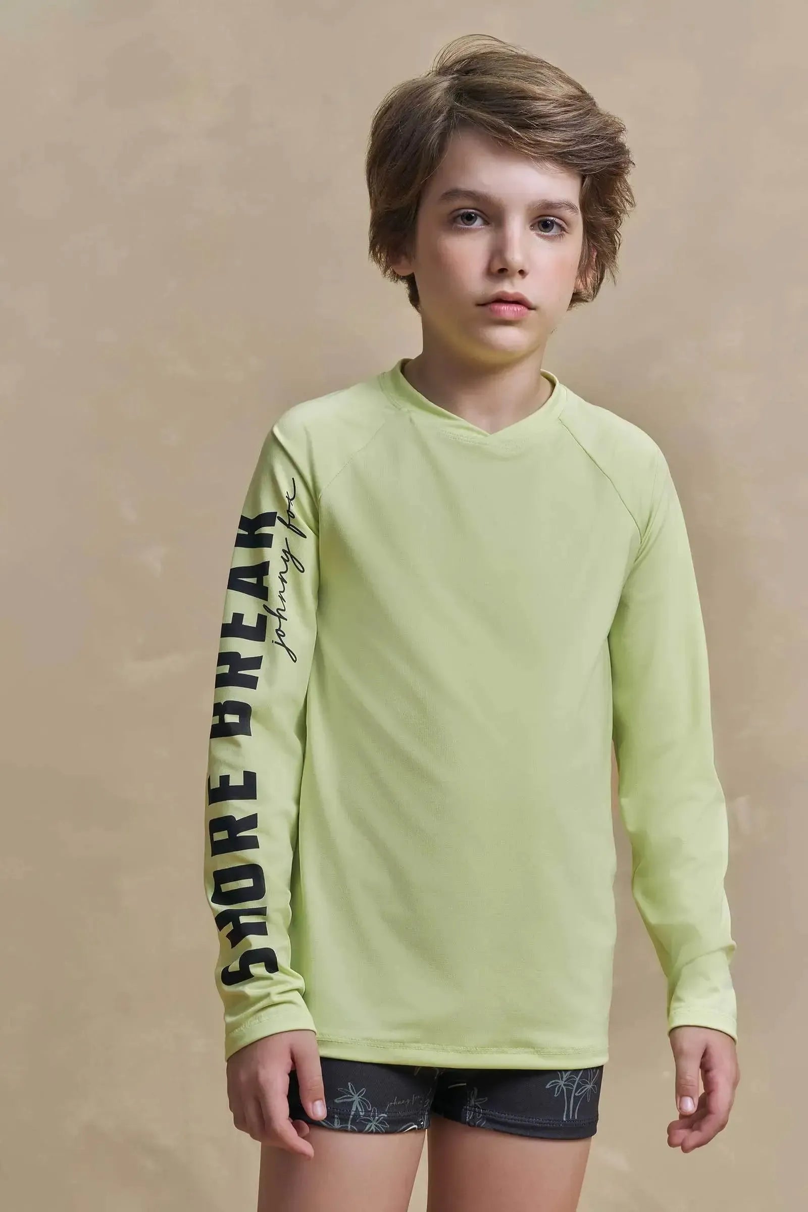 Conjunto de Camiseta e Sunga em Malha Uv Dry com Proteção UV50+ 97327 Johnny Fox Teen Menino