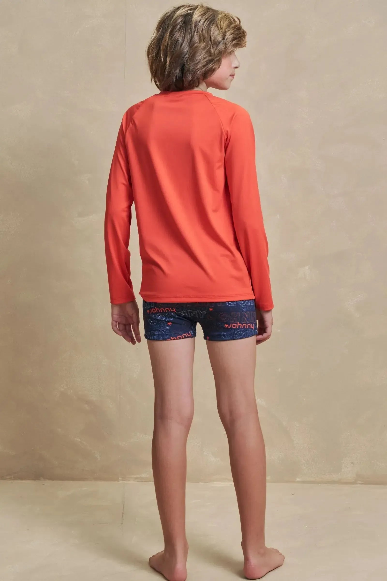 Conjunto de Camiseta e Sunga em Malha Uv Dry com Proteção UV50+ 97334 Johnny Fox Teen Menino