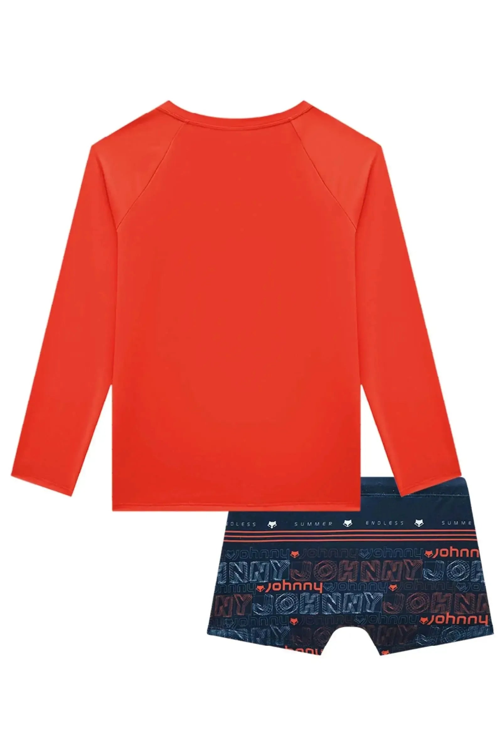 Conjunto de Camiseta e Sunga em Malha Uv Dry com Proteção UV50+ 97334 Johnny Fox Teen Menino