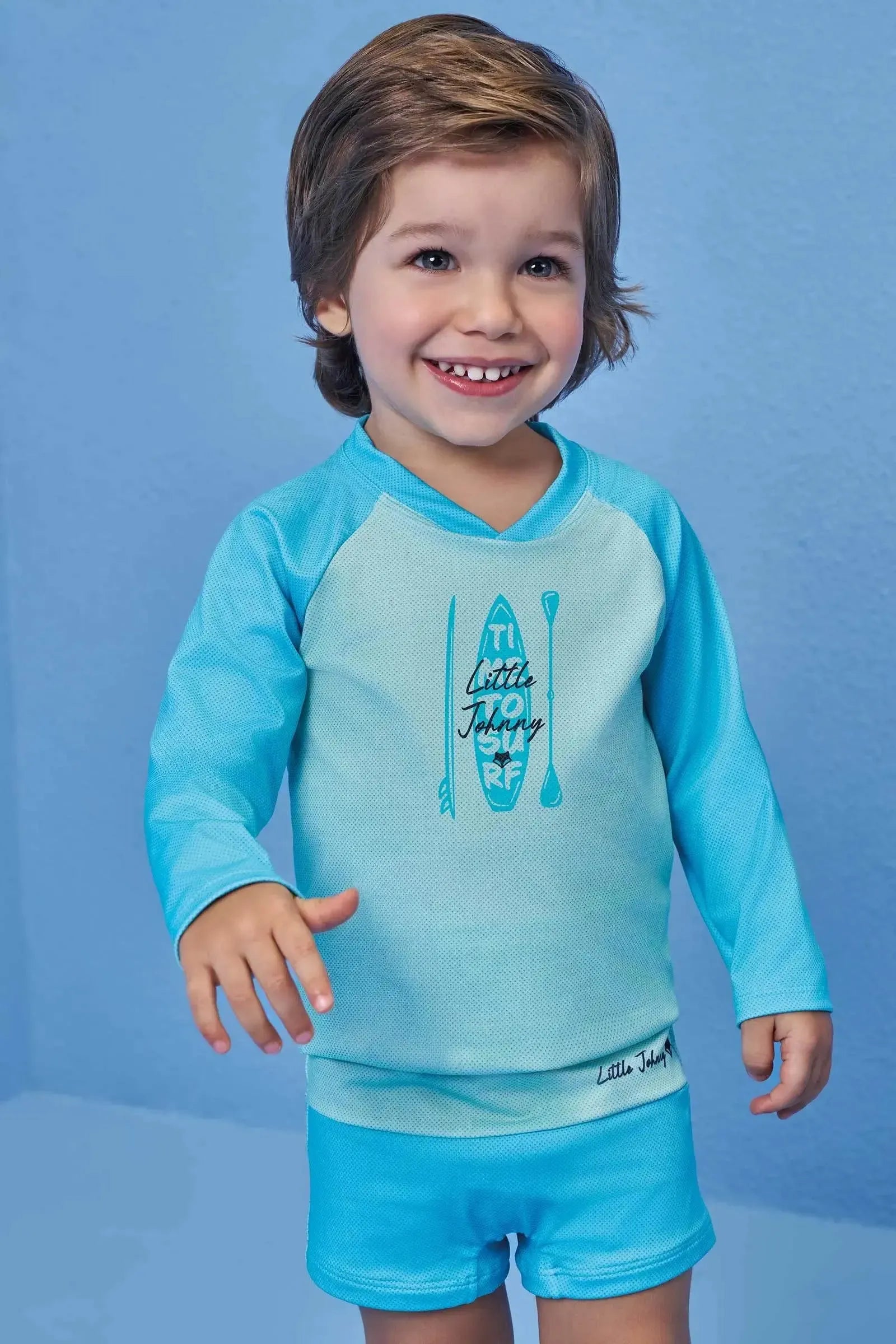 Conjunto de Camiseta e Sunga em Malha Uv Dry com Proteção UV50+ 99558 Johnny Fox Teen Menino