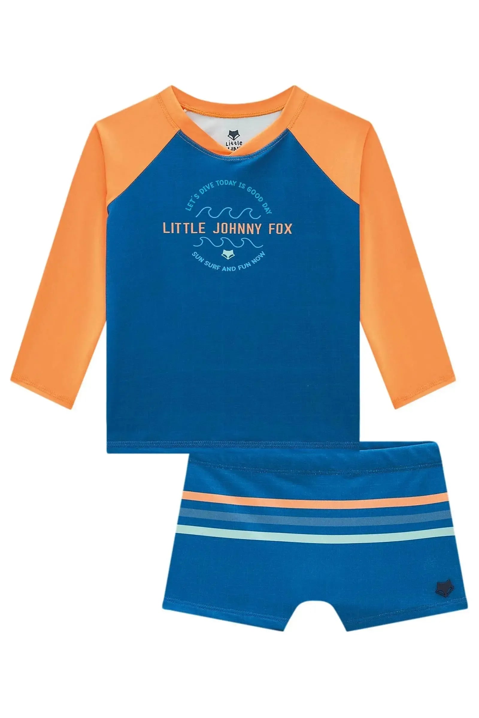 Conjunto de Camiseta e Sunga em Malha Uv Dry com Proteção UV50+ 99562 Johnny Fox Teen Menino