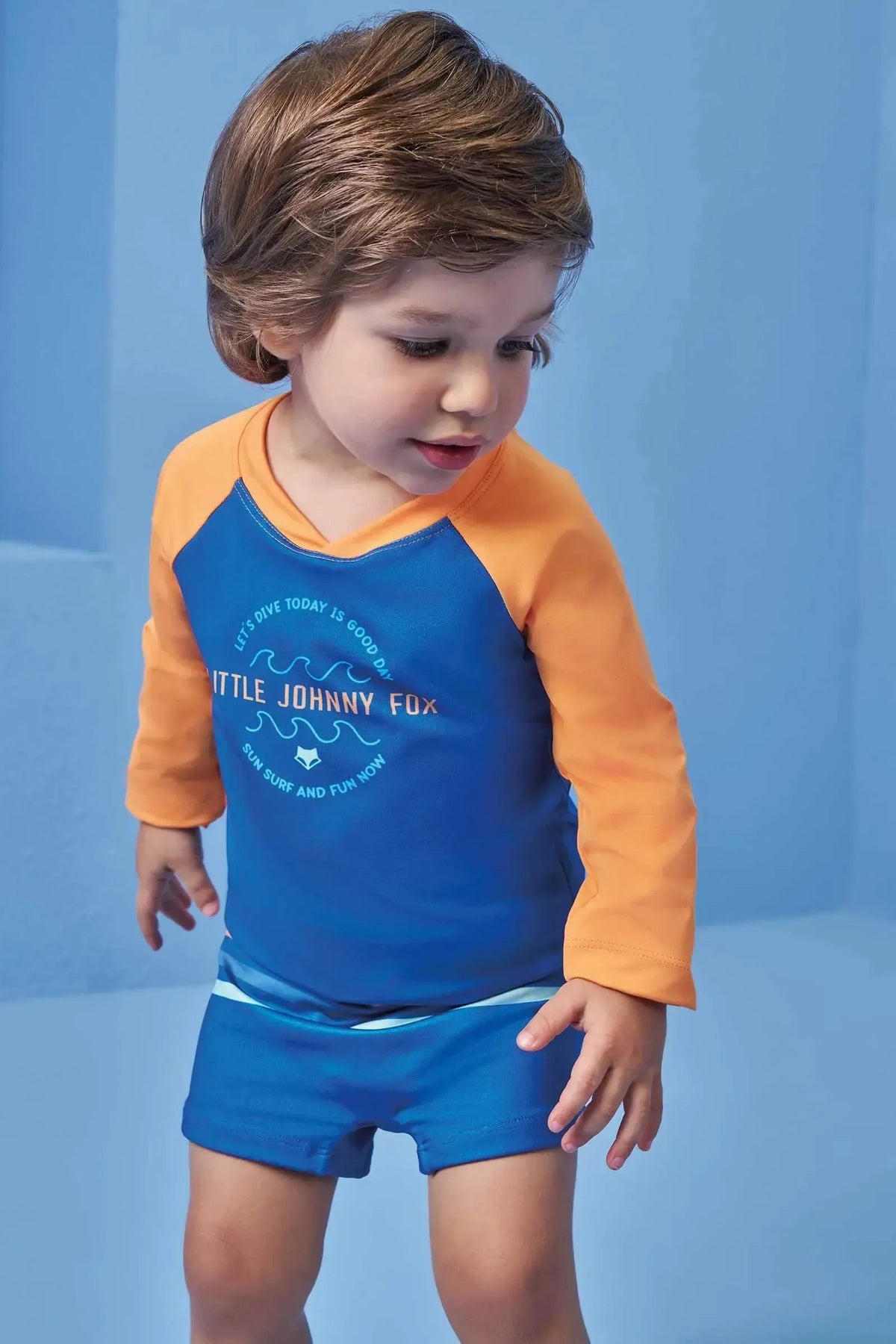 Conjunto de Camiseta e Sunga em Malha Uv Dry com Proteção UV50+ 99562 Johnny Fox Teen Menino