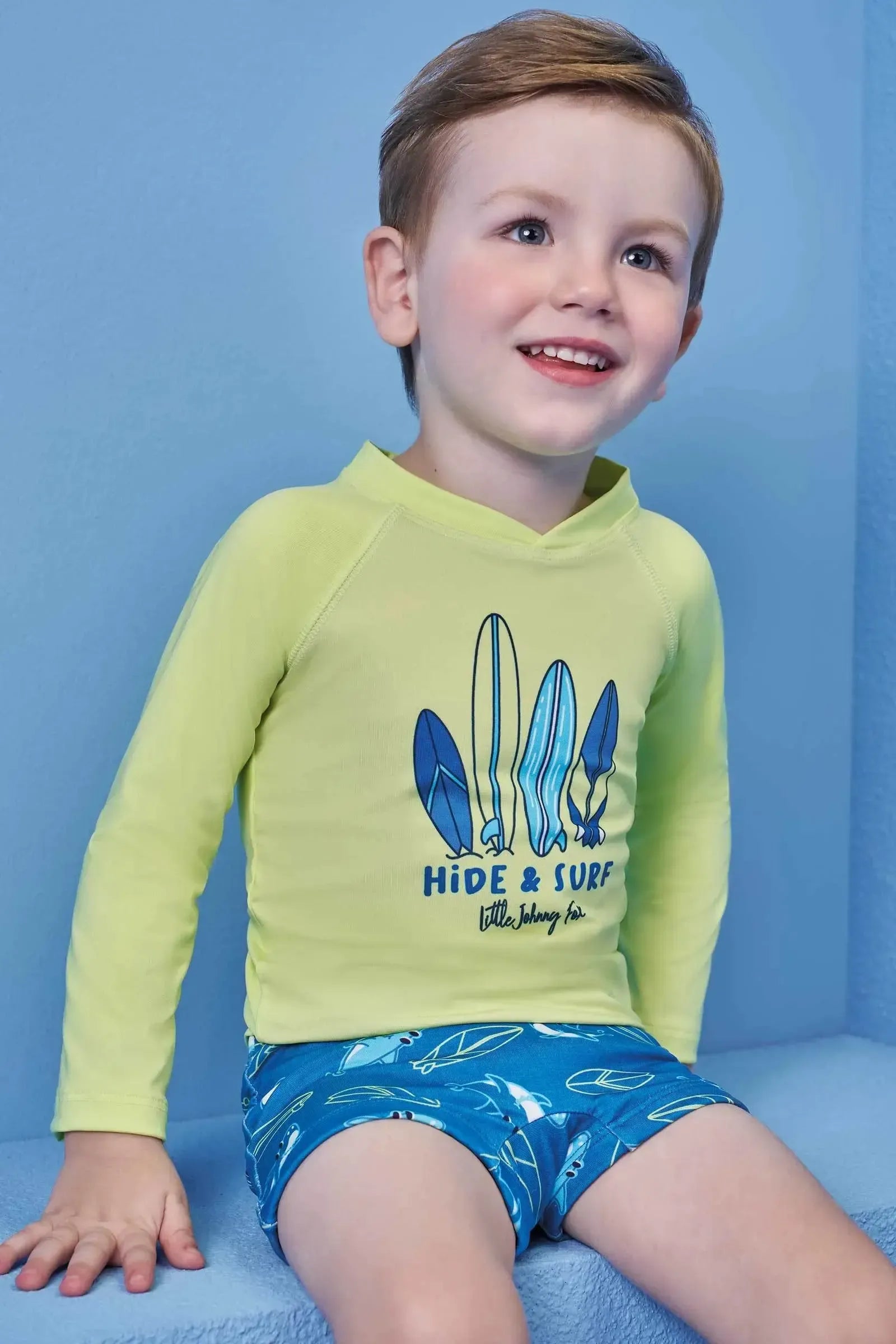 Conjunto de Camiseta e Sunga em Malha Uv Dry com Proteção UV50+ 99571 Johnny Fox Teen Menino