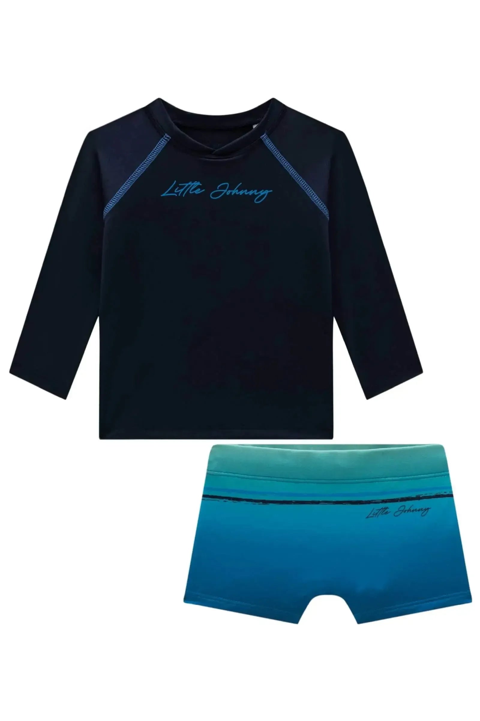 Conjunto de Camiseta e Sunga em Malha Uvdry com Proteção UV50+ 93026 Johnny Fox Bebê Menino