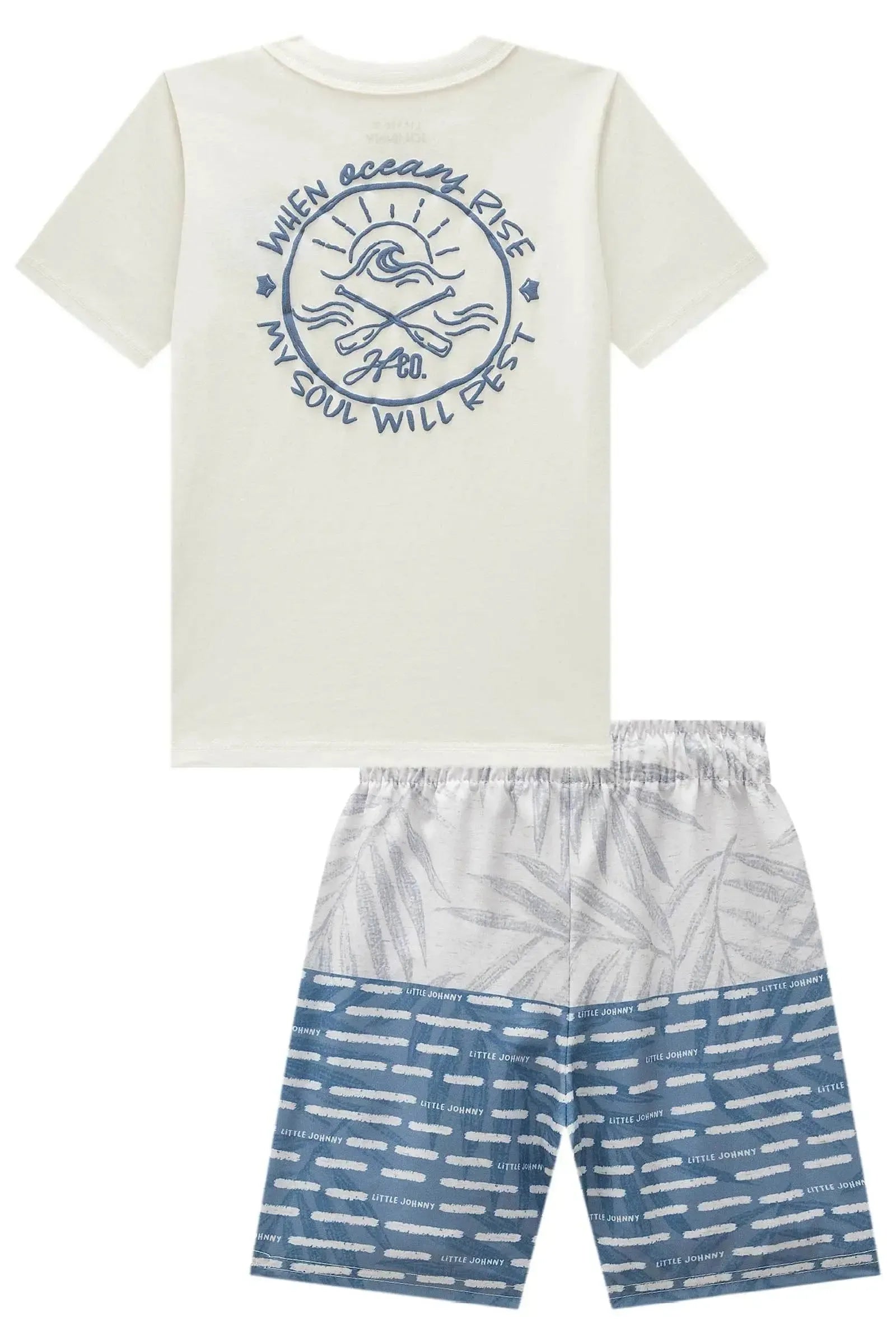 Conjunto de Camiseta em Meia Malha e Bermuda em Nylon Ergonomic com Elastano 99563 Johnny Fox Teen Menino