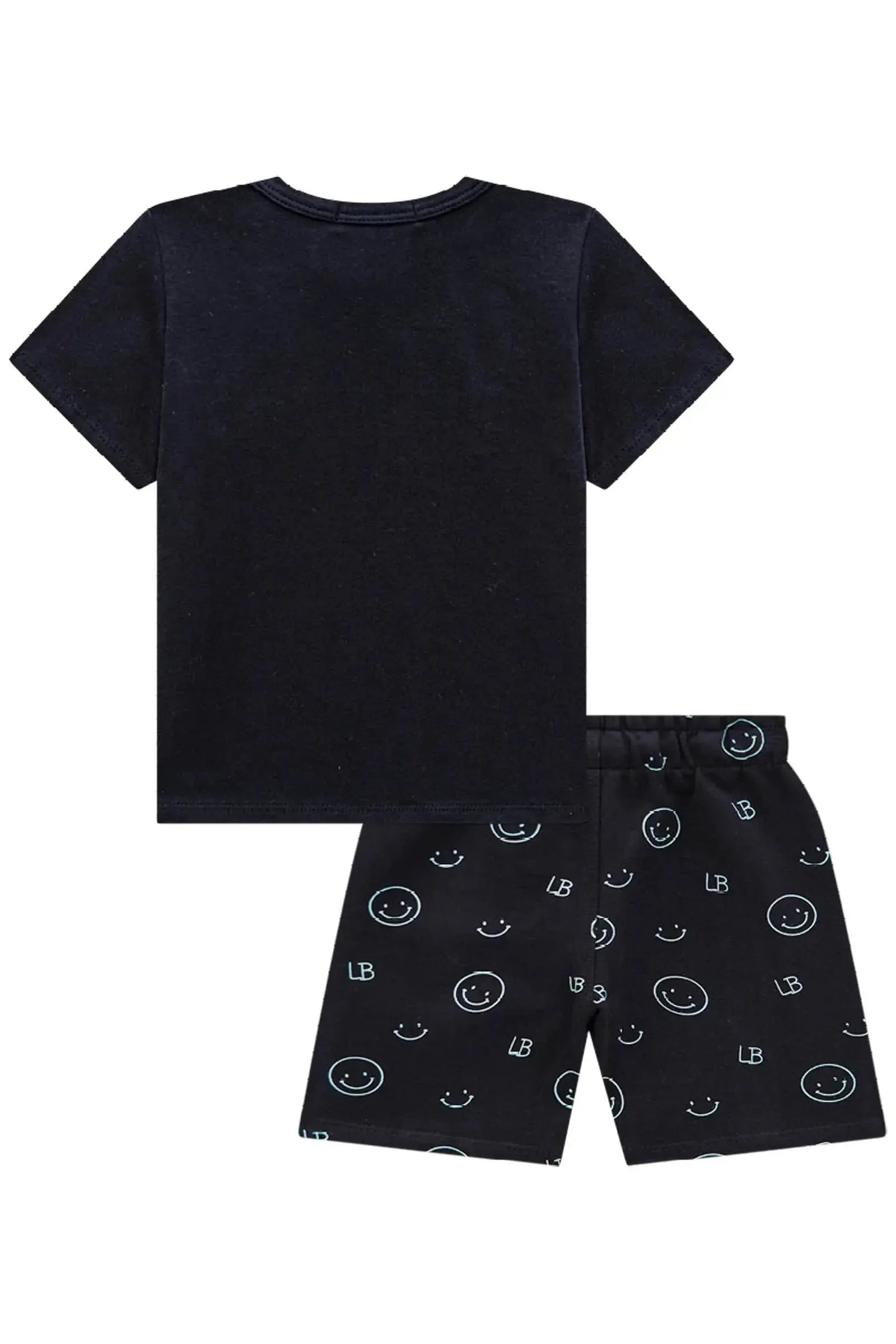 Conjunto de Camiseta em Cotton e Bermuda em Moletom sem Pelúcia 84841 LucBoo Infantil Menino