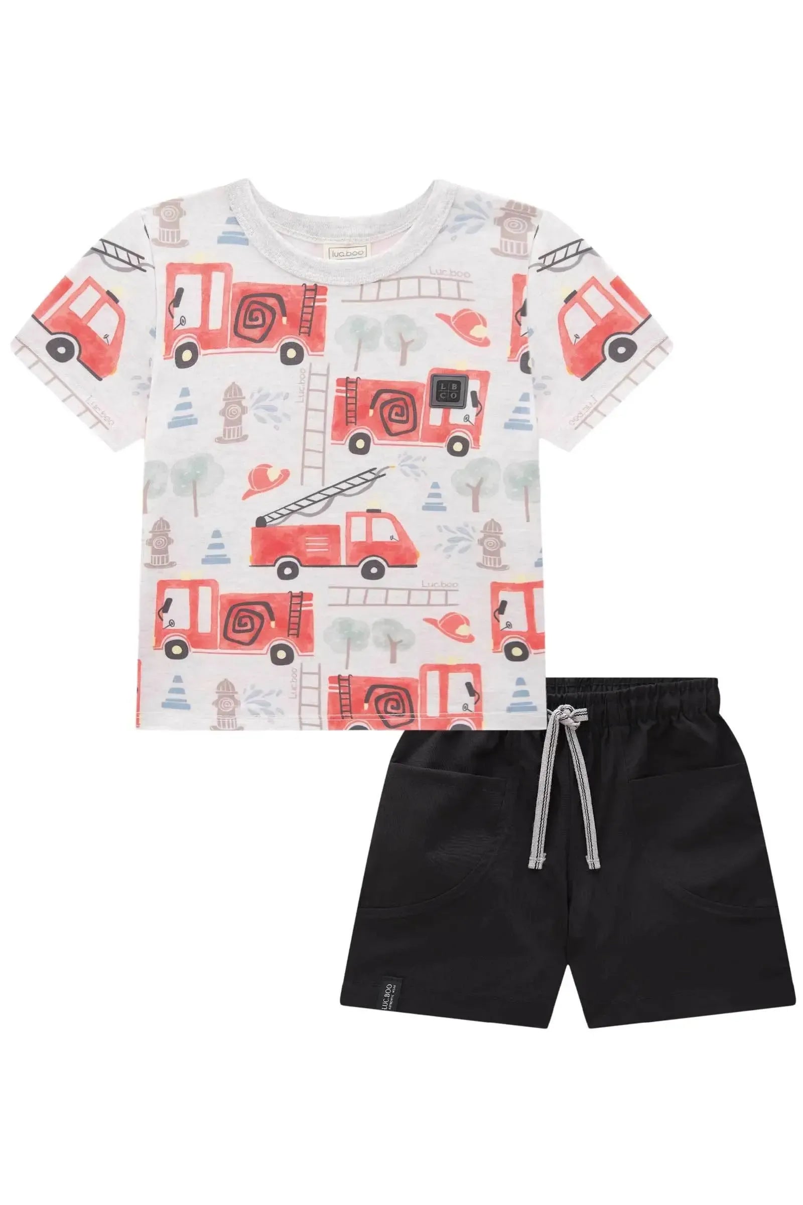 Conjunto de Camiseta em Malha Comfy e Bermuda em Nylon Tecnospan com Elastano 83832 LucBoo Bebê Menino