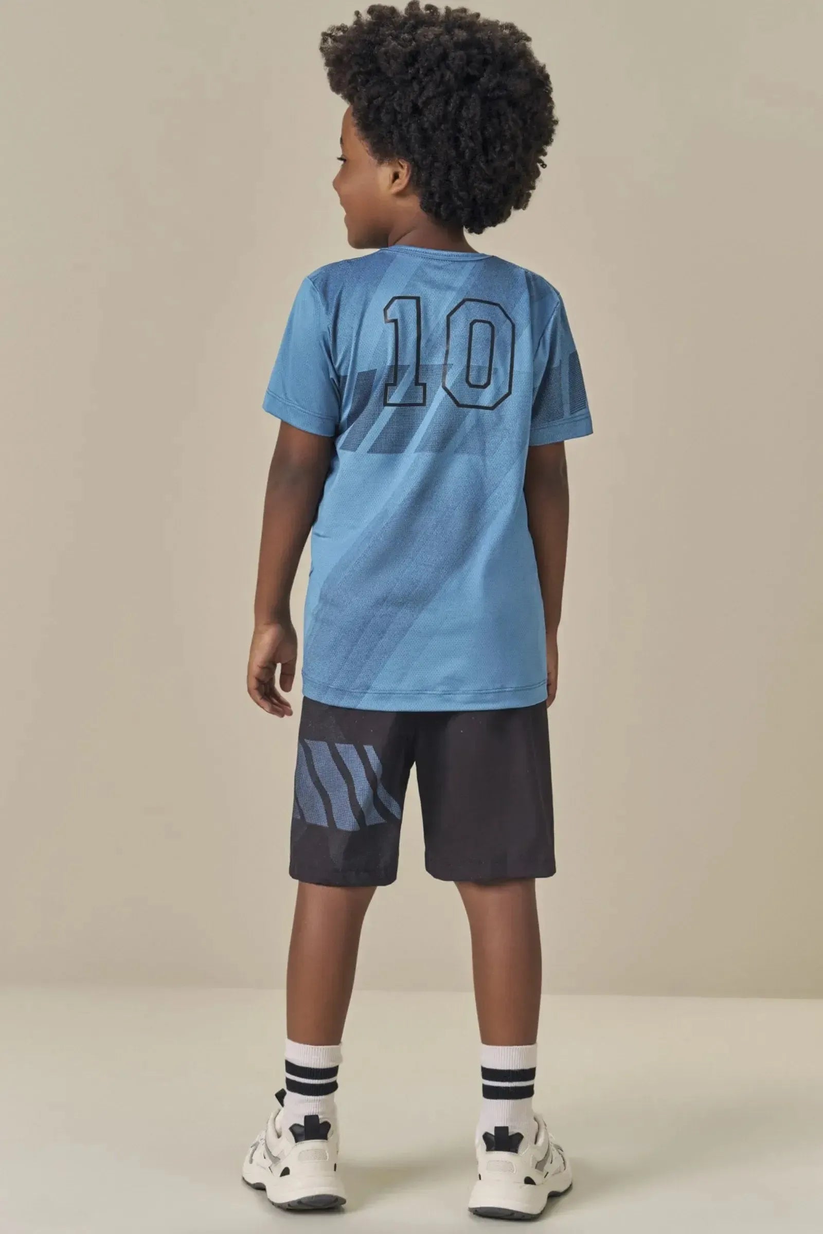 Conjunto de Camiseta em Malha Dry Yuki e Bermuda em Nylon Ergonomic com Elastano 84206 LucBoo Infantil Menino