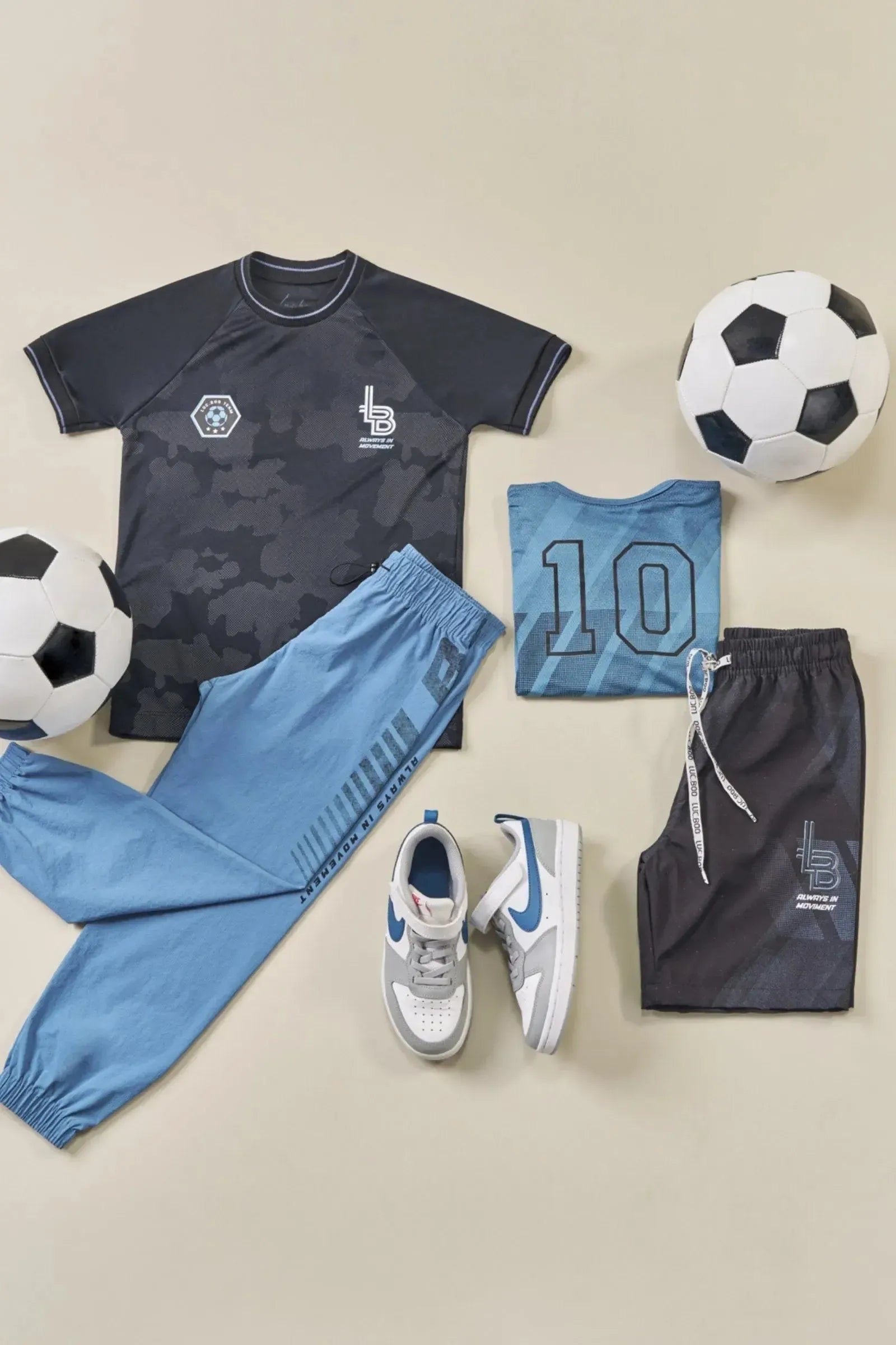 Conjunto de Camiseta em Malha Dry Yuki e Bermuda em Nylon Ergonomic com Elastano 84206 LucBoo Infantil Menino