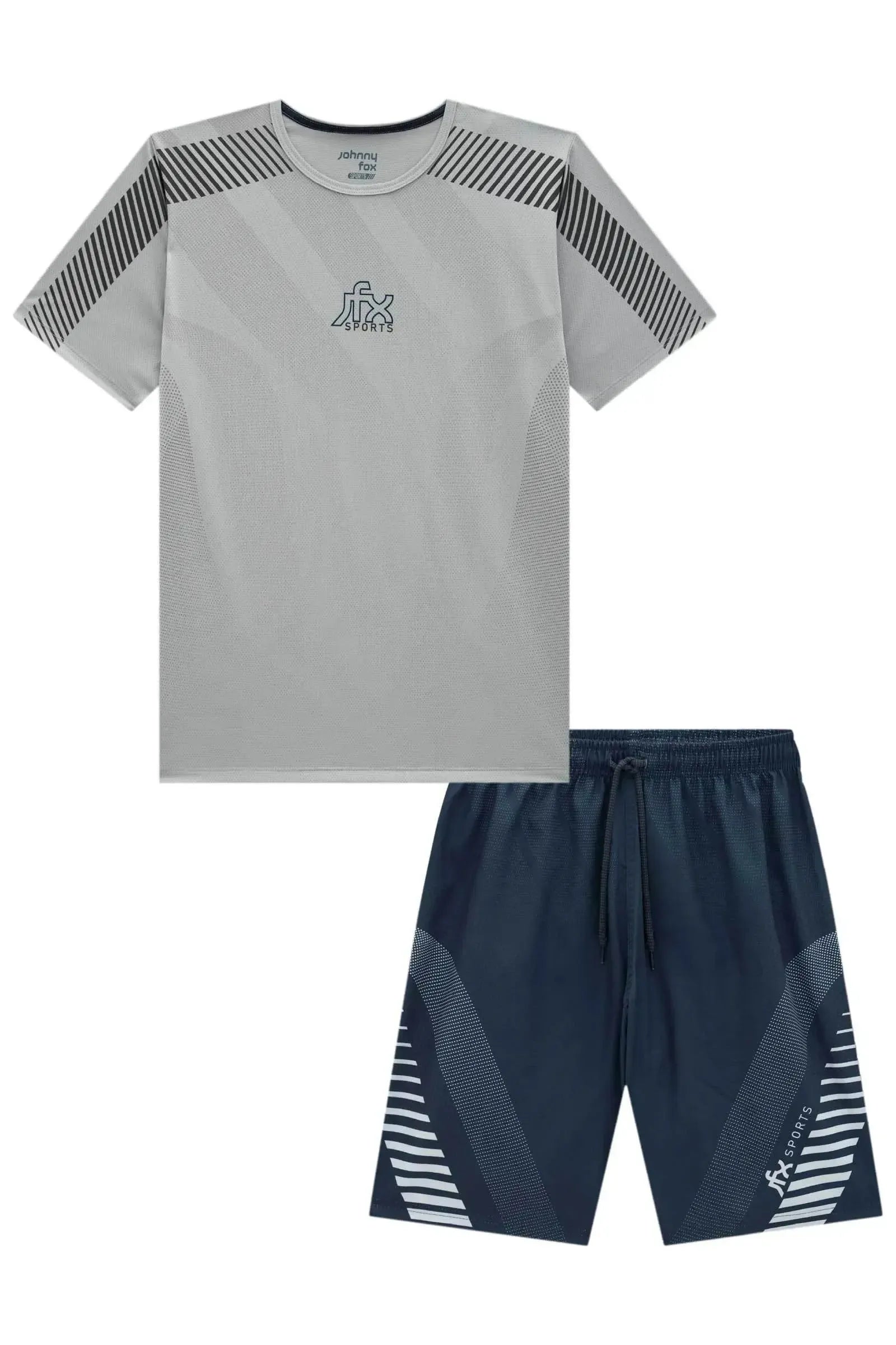 Conjunto de Camiseta em Malha Dry Yuki e Bermuda em Nylon Ergonomic com Elastano 96067 Johnny Fox Teen Menino