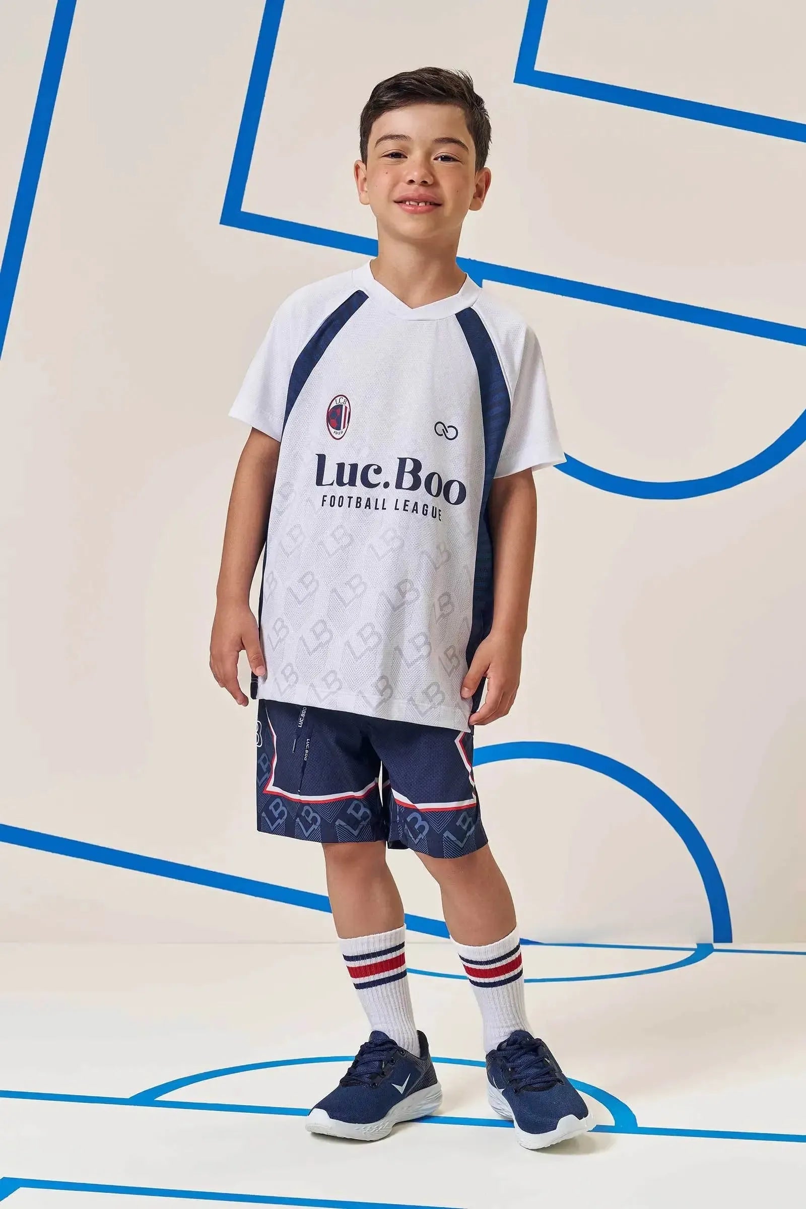 Conjunto de Camiseta em Malha Dry Yuki e Bermuda em Nylon Ergonomic com Elastano 96633 LucBoo Infantil Menino