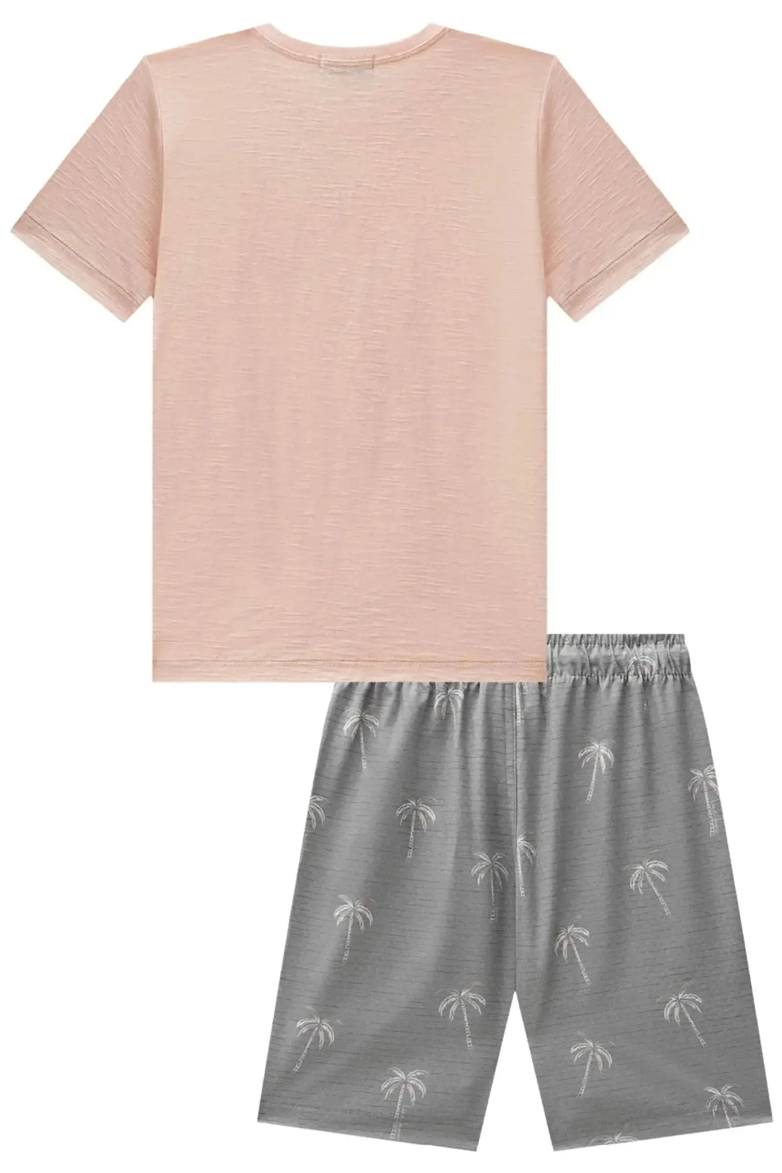Conjunto de Camiseta em Malha Flamê e Bermuda em Nylon Ergonomic com Elastano 88826 LucBoo Infantil Menino