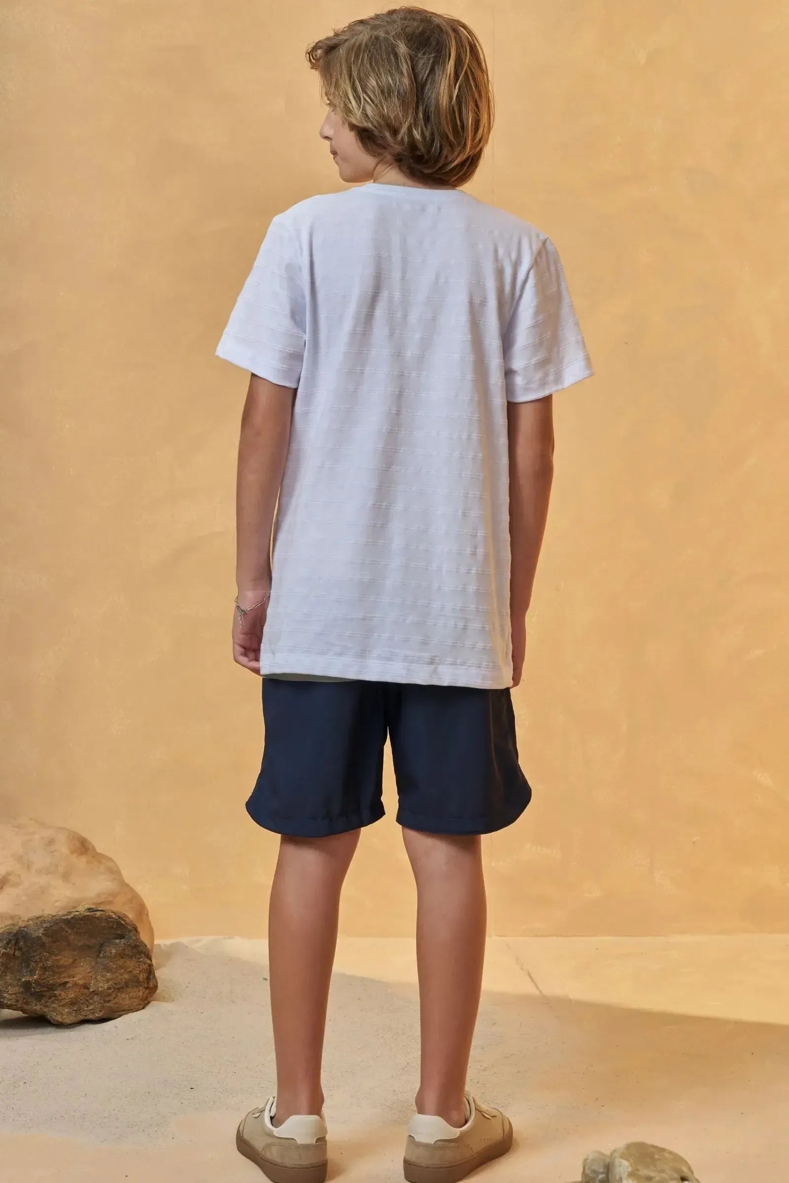 Conjunto de Camiseta em Malha Relevo e Bermuda em Nylon Ergonomic com Elastano 96710 Johnny Fox Teen Menino