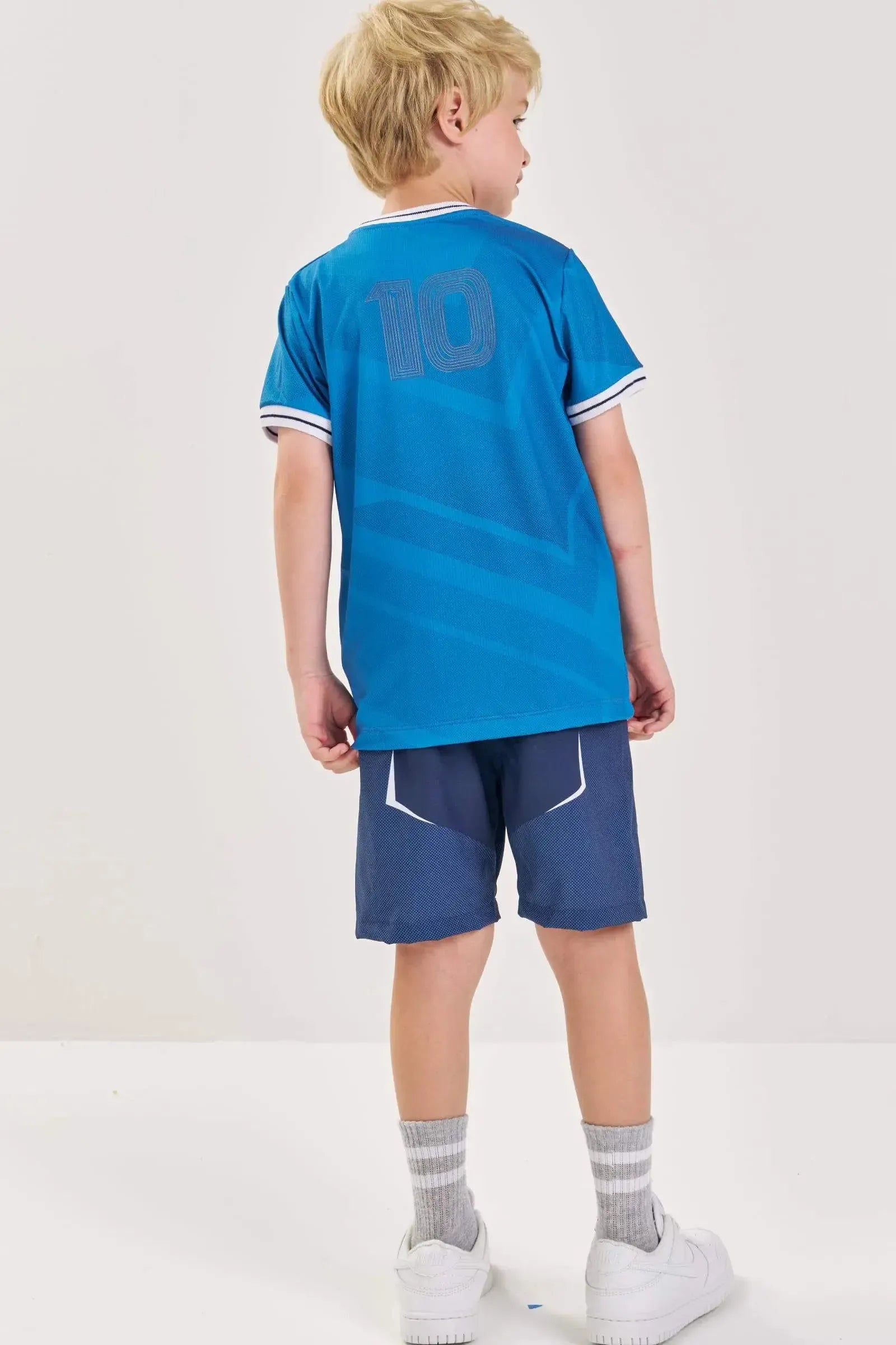 Conjunto de Camiseta em Malha Space Green e Bermuda em Nylon Ergonomic com Elastano 88792 LucBoo Infantil Menino