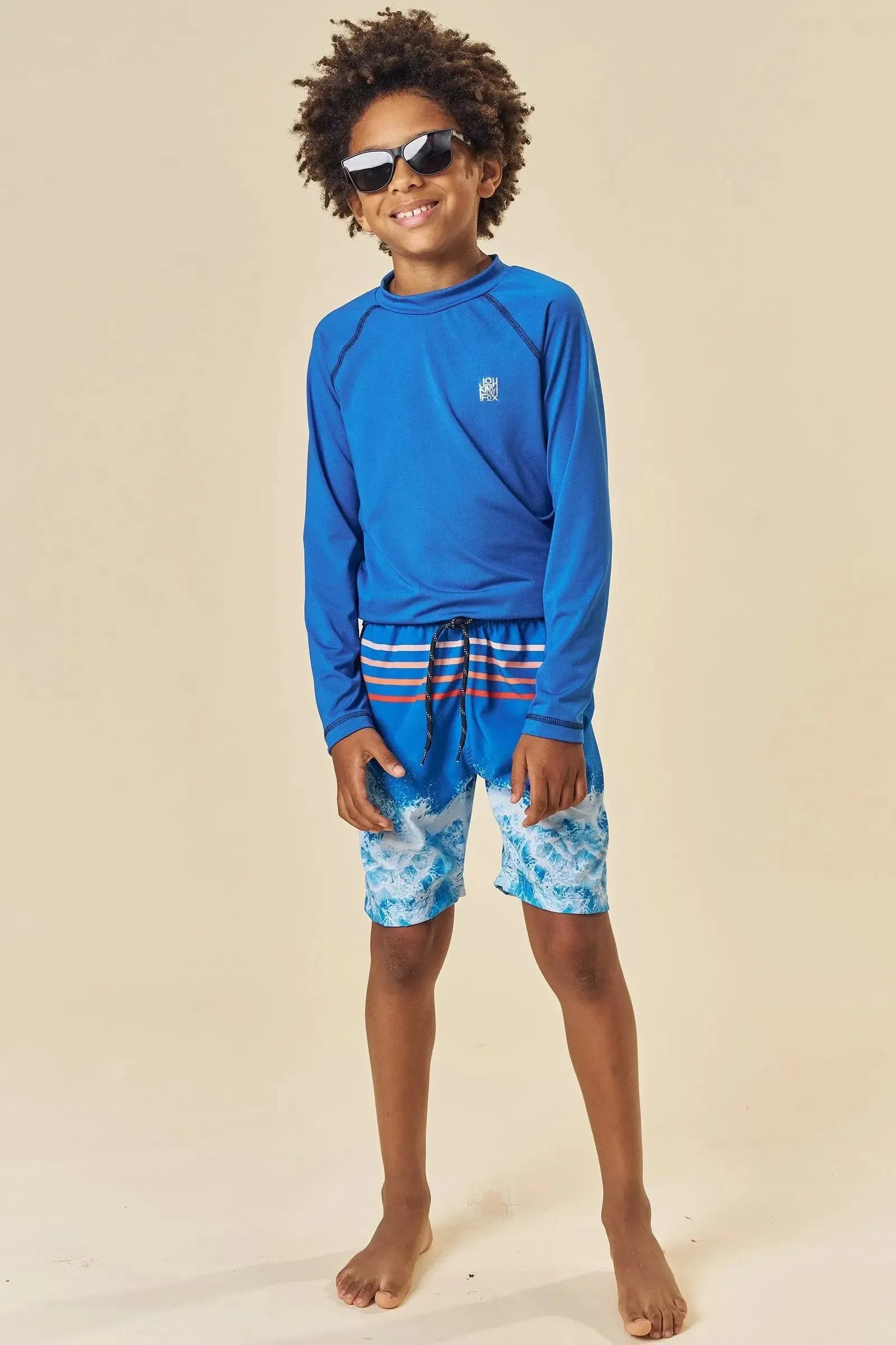 Conjunto de Camiseta em Malha Uv Dry com Proteção UV50+ e Bermuda em Nylon Ergonomic com e 85442 Johnny Fox Teen Menino