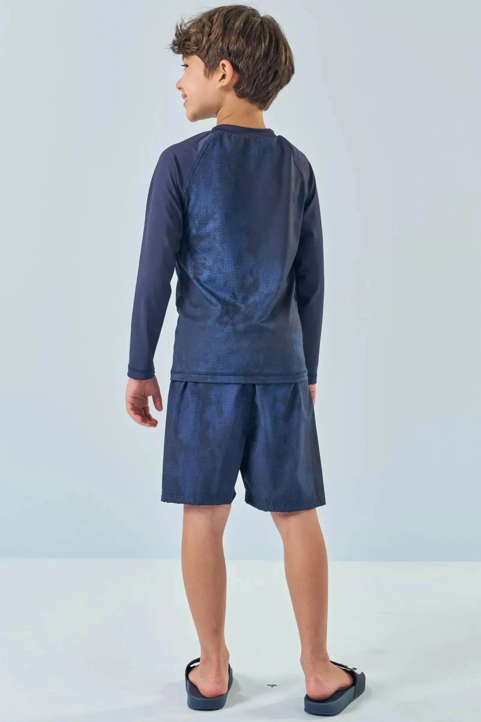 Conjunto de Camiseta em Malha UV Dry 50+ e Bermuda Boxer em Nylon Ergonomic C/ Elastano 85156 LucBoo Infantil Menino