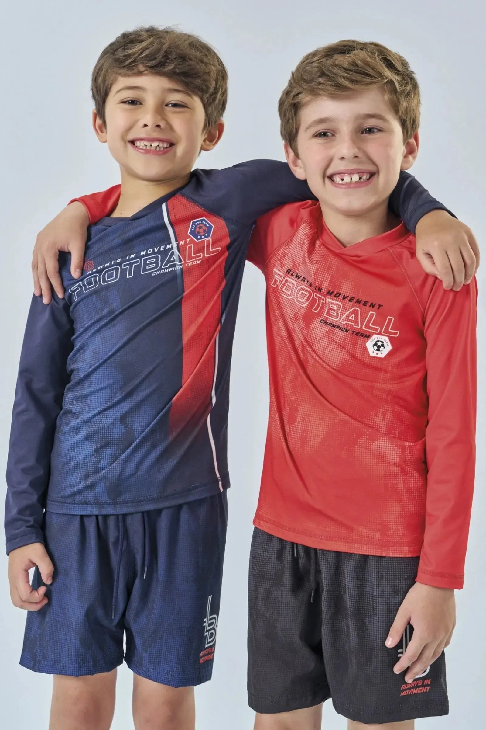 Conjunto de Camiseta em Malha UV Dry 50+ e Bermuda Boxer em Nylon Ergonomic C/ Elastano 85156 LucBoo Infantil Menino