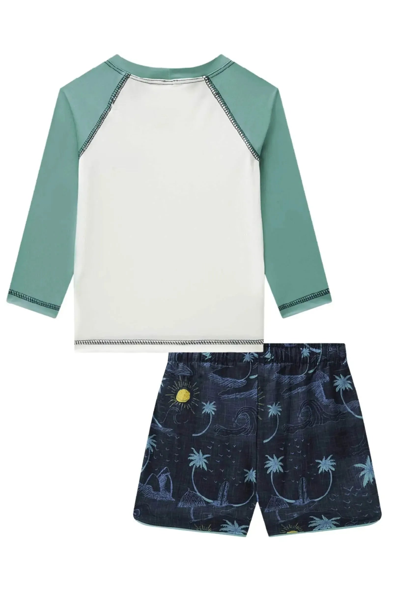 Conjunto de Camiseta em Malha Uv Dry com Proteção UV50+ e Bermuda em Nylon com Elastano 88290 Johnny Fox Bebê Menino