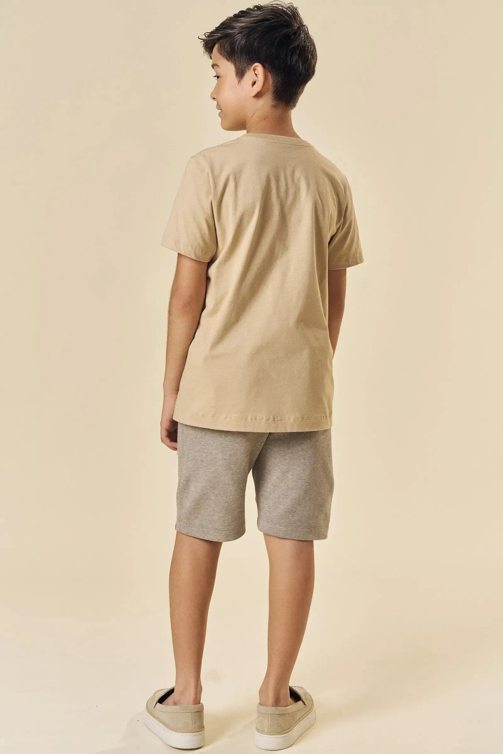 Conjunto de Camiseta em Meia Malha com Bermuda em Malha Active 84086 Johnny Fox Teen Menino