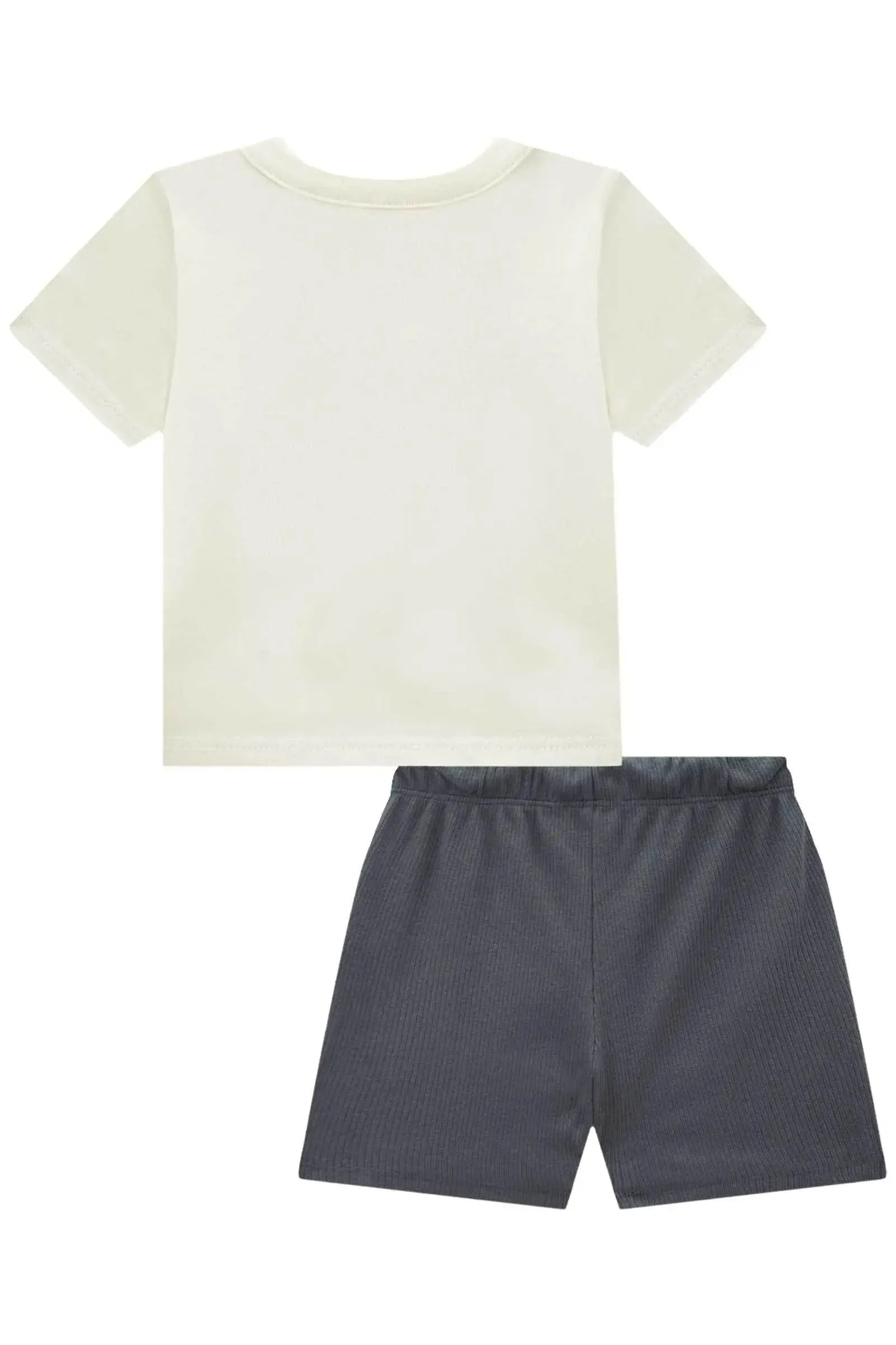 Conjunto de Camiseta em Meia Malha e Bermuda em Canelado Liz com Elastano 93025 Johnny Fox Bebê Menino