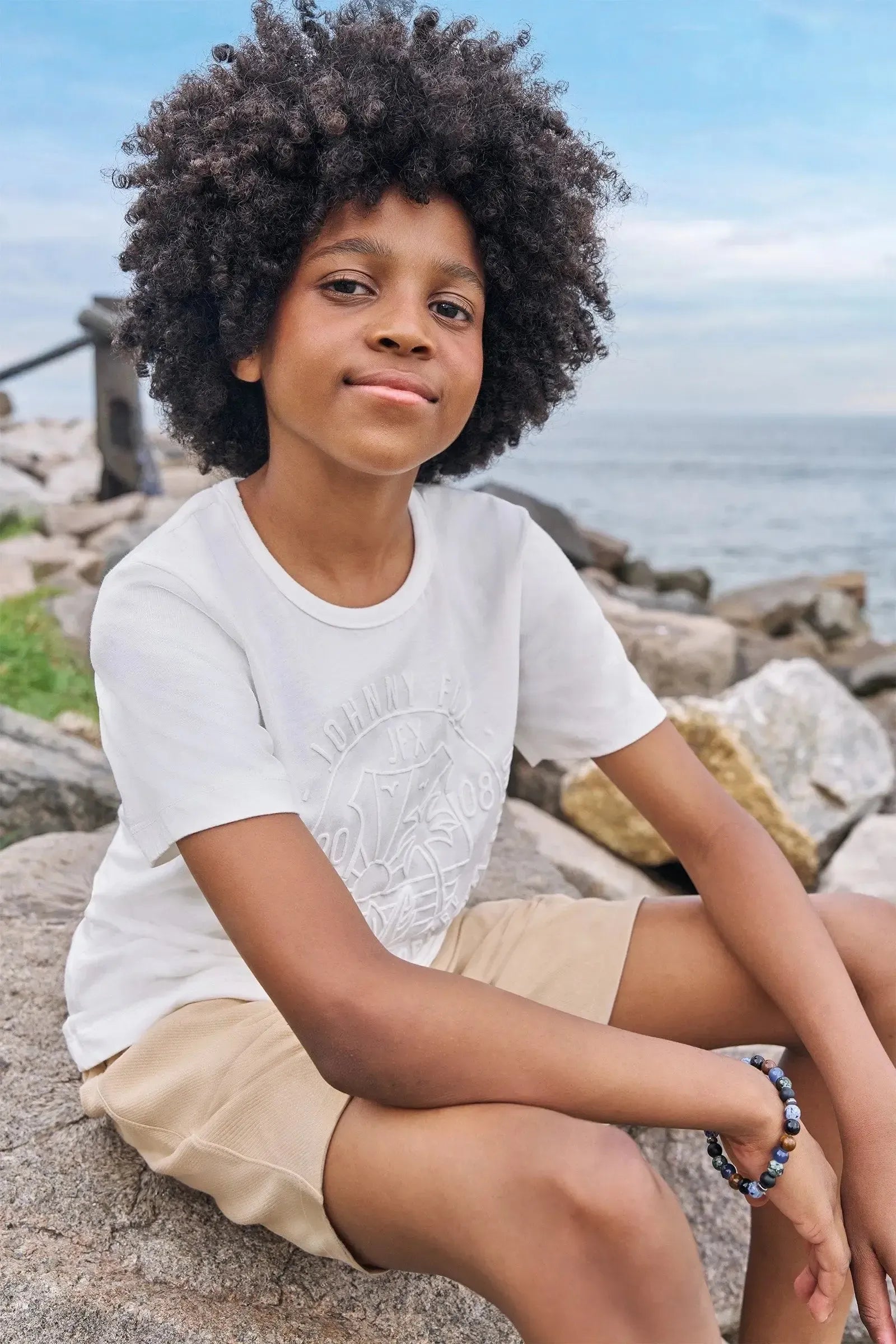 Conjunto de Camiseta em Meia Malha e Bermuda em Cotton Jeans com Elastano 84087 Johnny Fox Teen Menino