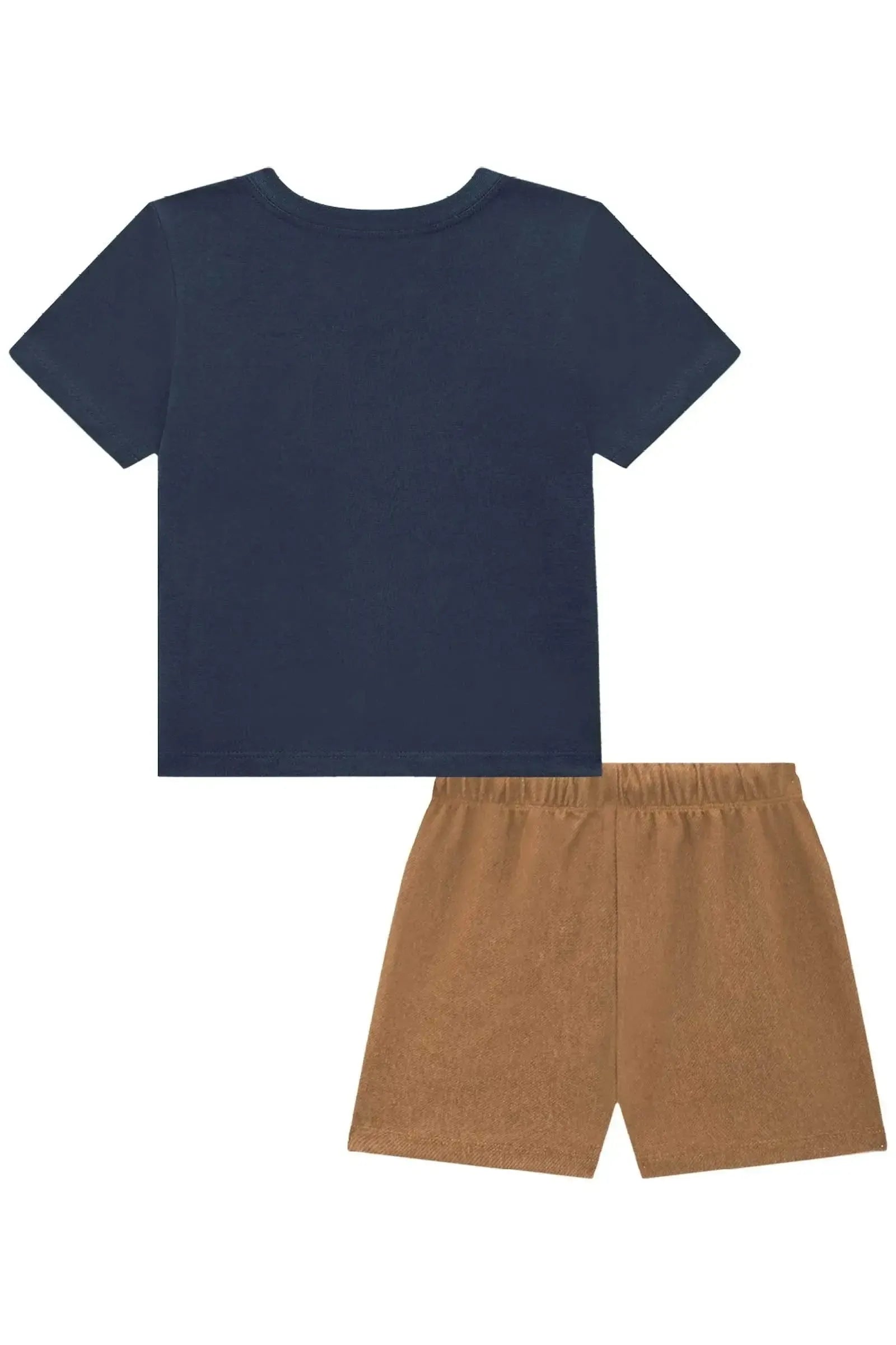 Conjunto de Camiseta em Meia Malha e Bermuda em Cotton Jeans com Elastano 93899 Johnny Fox Bebê Menino