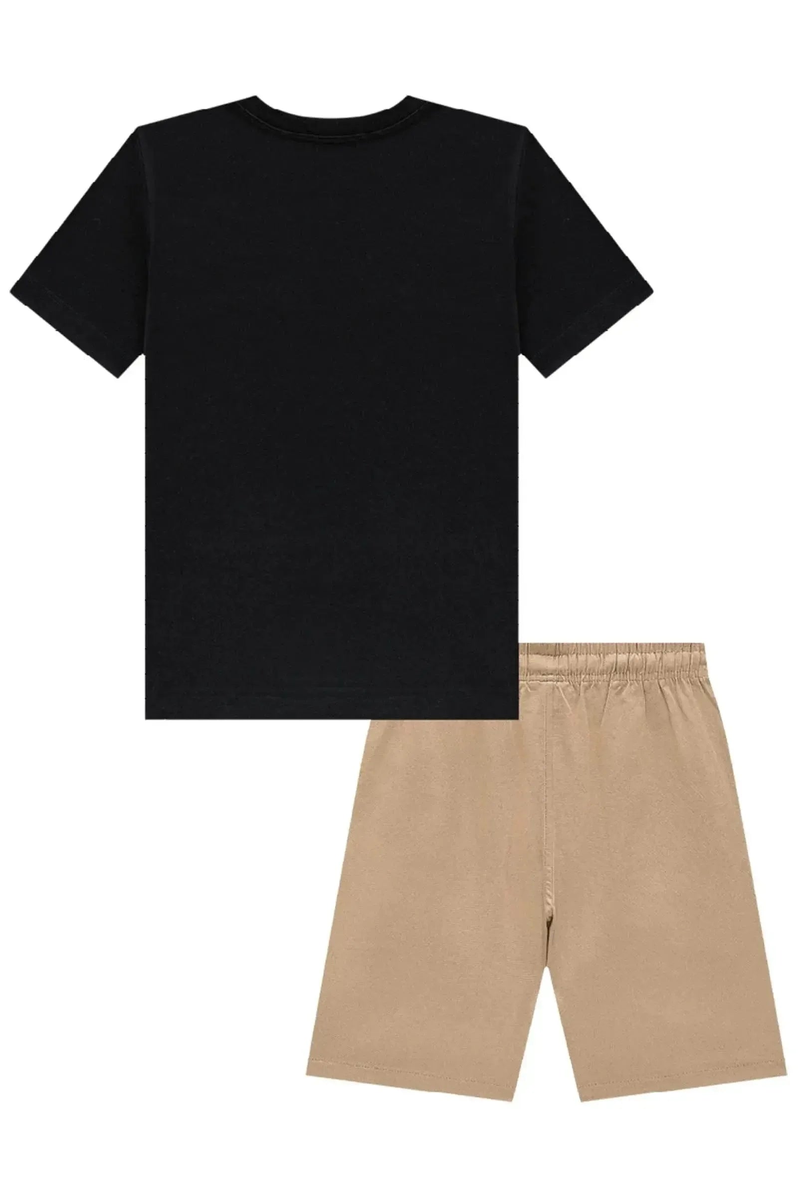 Conjunto de Camiseta em Meia Malha e Bermuda em Linho Santorine com Elastano 85065 Johnny Fox Teen Menino