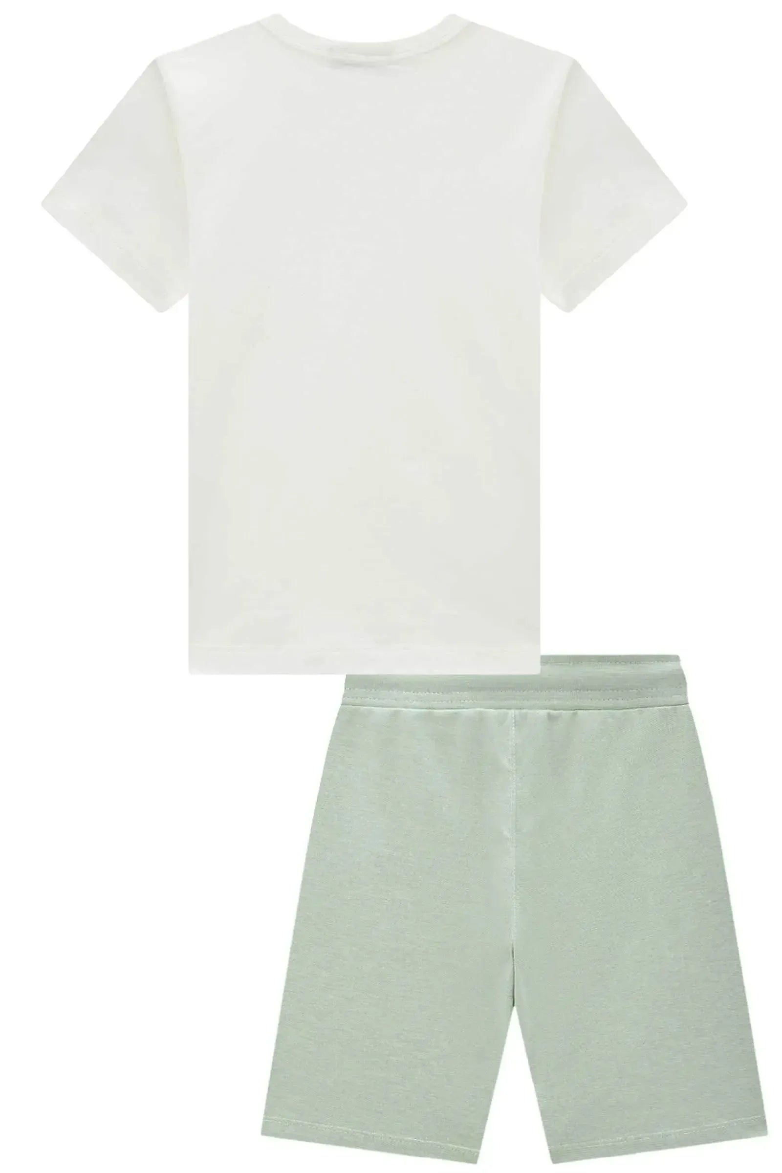 Conjunto de Camiseta em Meia Malha e Bermuda em Malha Alfaiataria 96029 LucBoo Infantil Menino