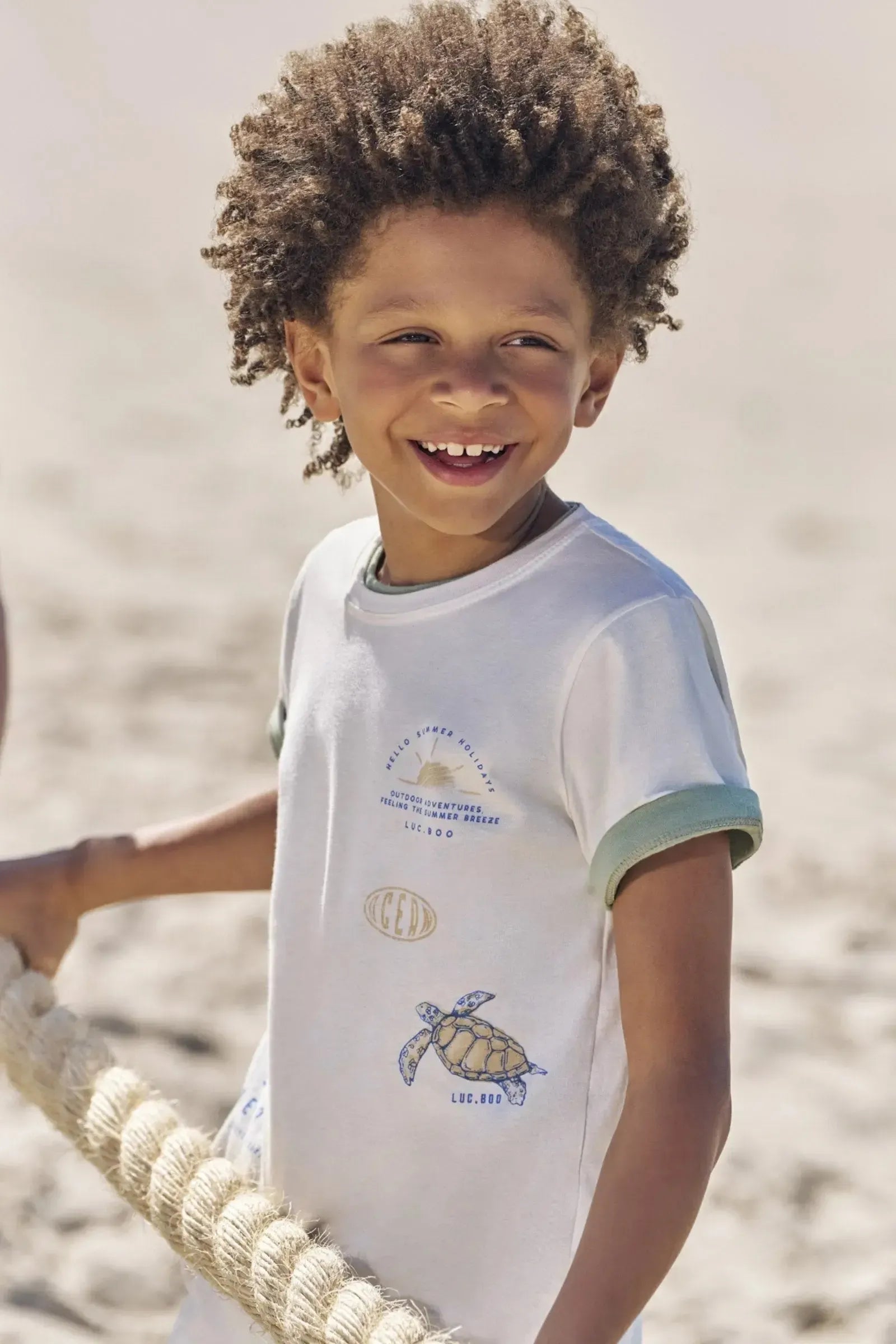Conjunto de Camiseta em Meia Malha e Bermuda em Mesclado Bicolor 83111 LucBoo Infantil Menino