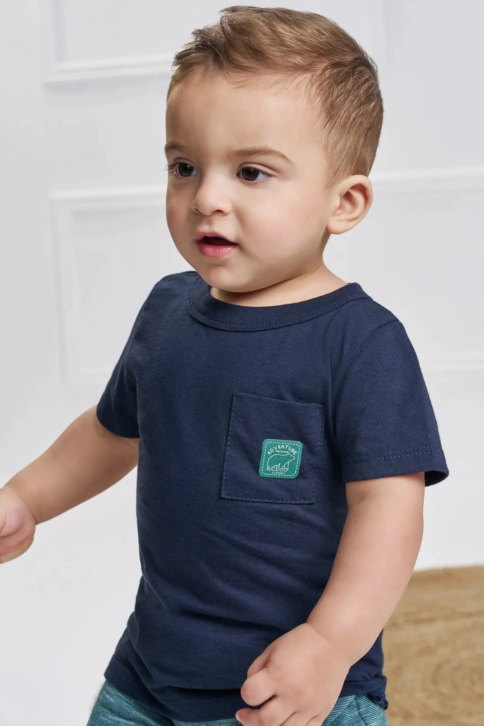 Conjunto de Camiseta em Meia Malha e Bermuda em Mesclado Bicolor com Elastano 92856 LucBoo Bebê Menino