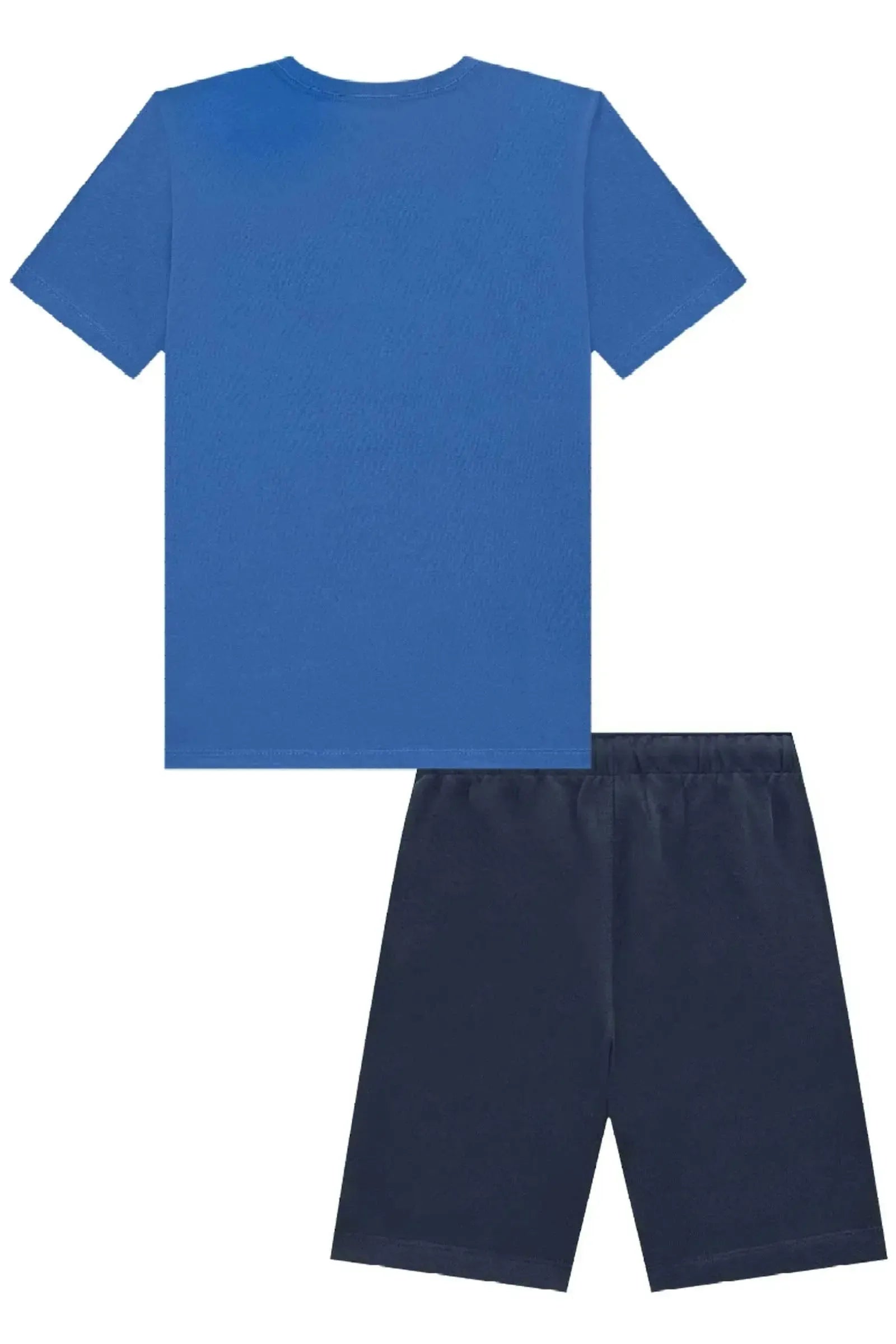 Conjunto de Camiseta em Meia Malha e Bermuda em Moletom sem Pelúcia 92985 Johnny Fox Teen Menino