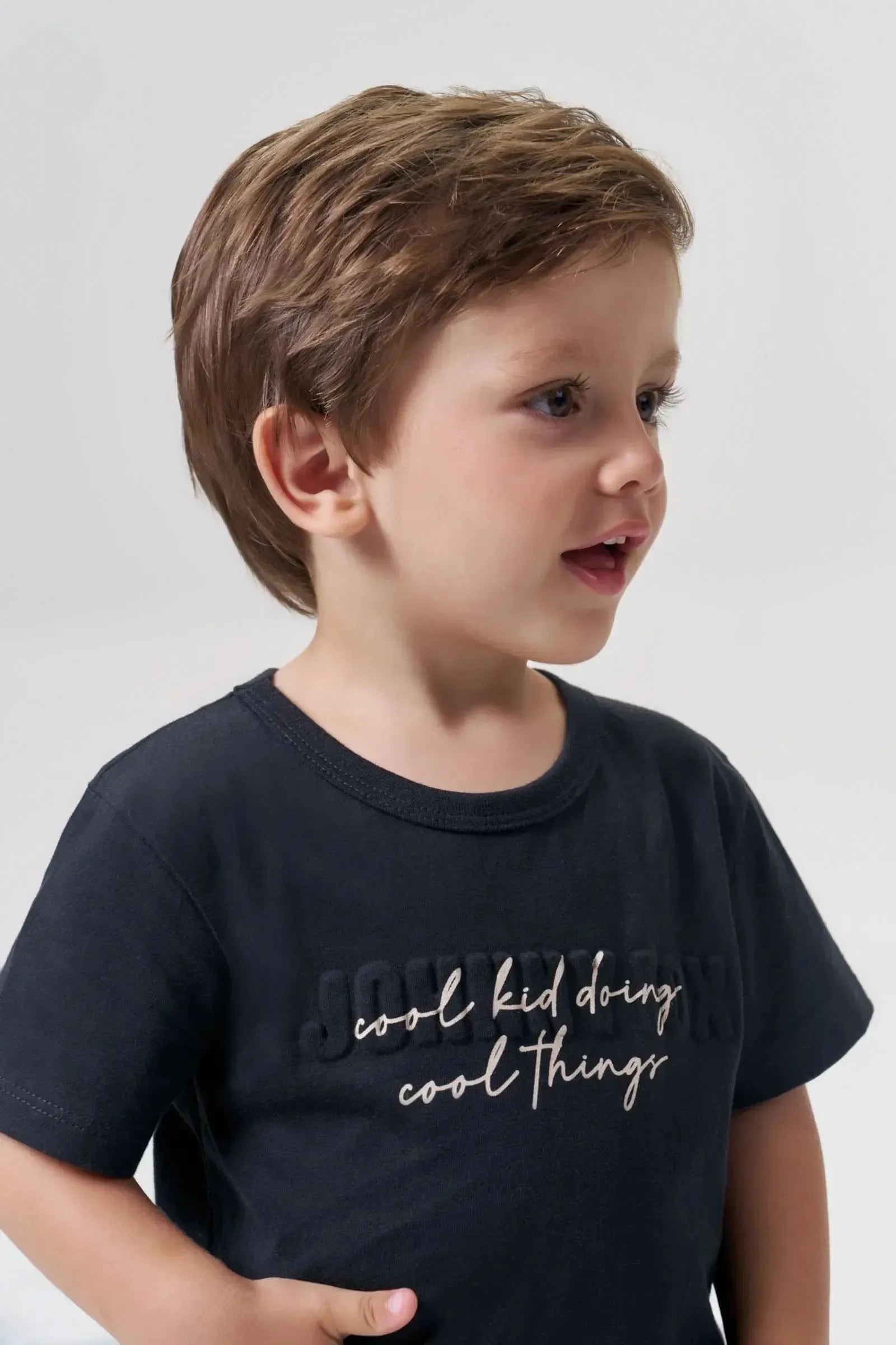 Conjunto de Camiseta em Meia Malha e Bermuda em Moletom sem Pelúcia 95177 Johnny Fox Teen Menino