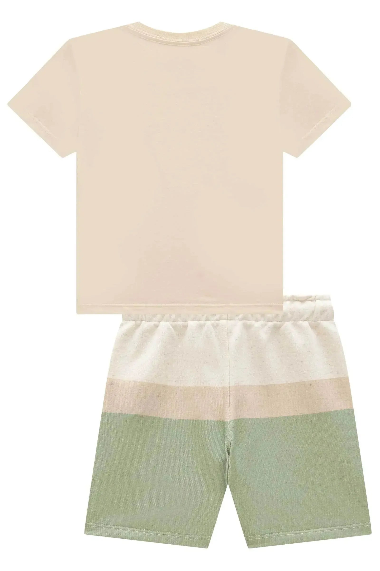 Conjunto de Camiseta em Meia Malha e Bermuda em Moletom sem Pelúcia 96823 Johnny Fox Teen Menino