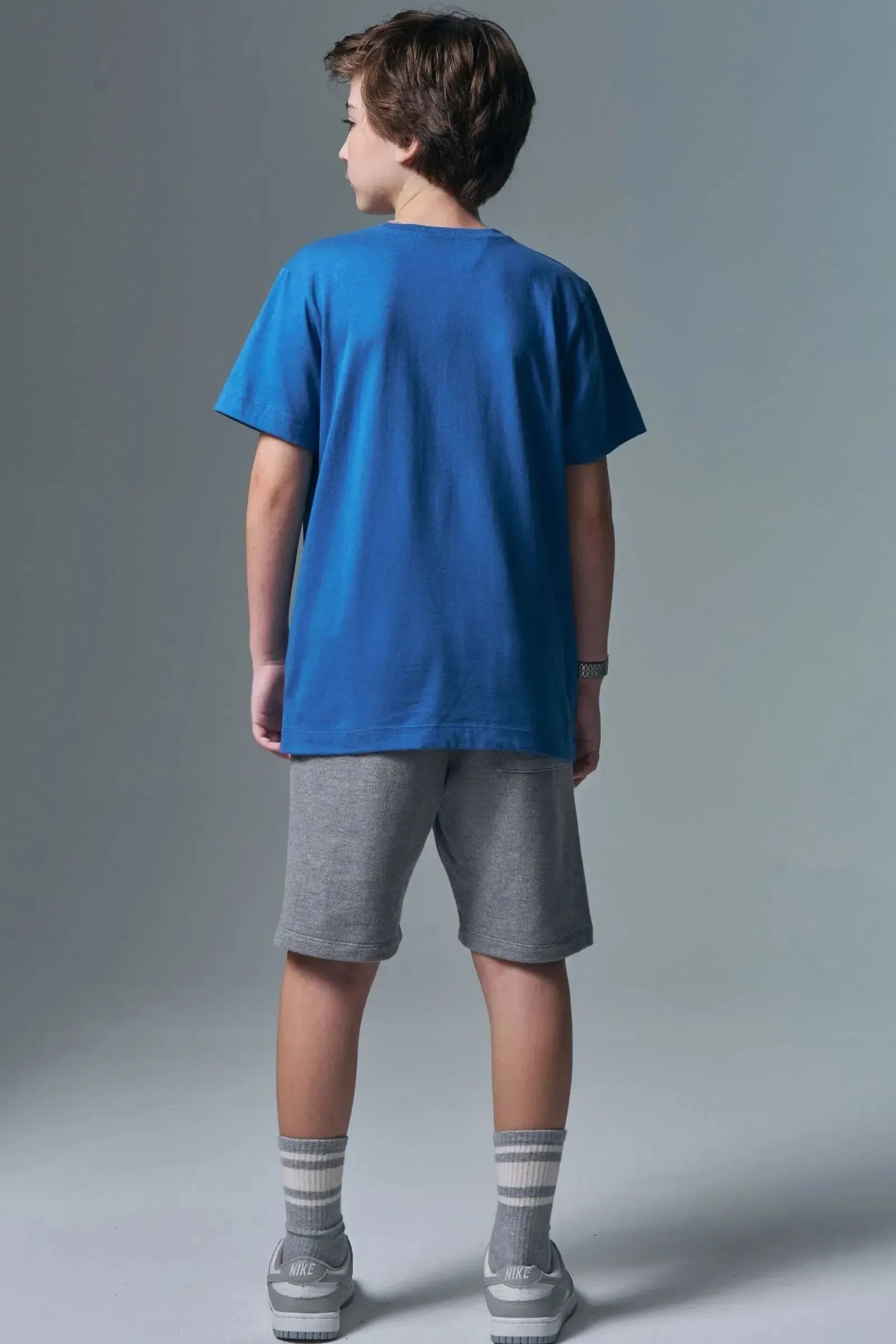 Conjunto de Camiseta em Meia Malha e Bermuda em Moletom sem Pelúcia 96867 Johnny Fox Teen Menino