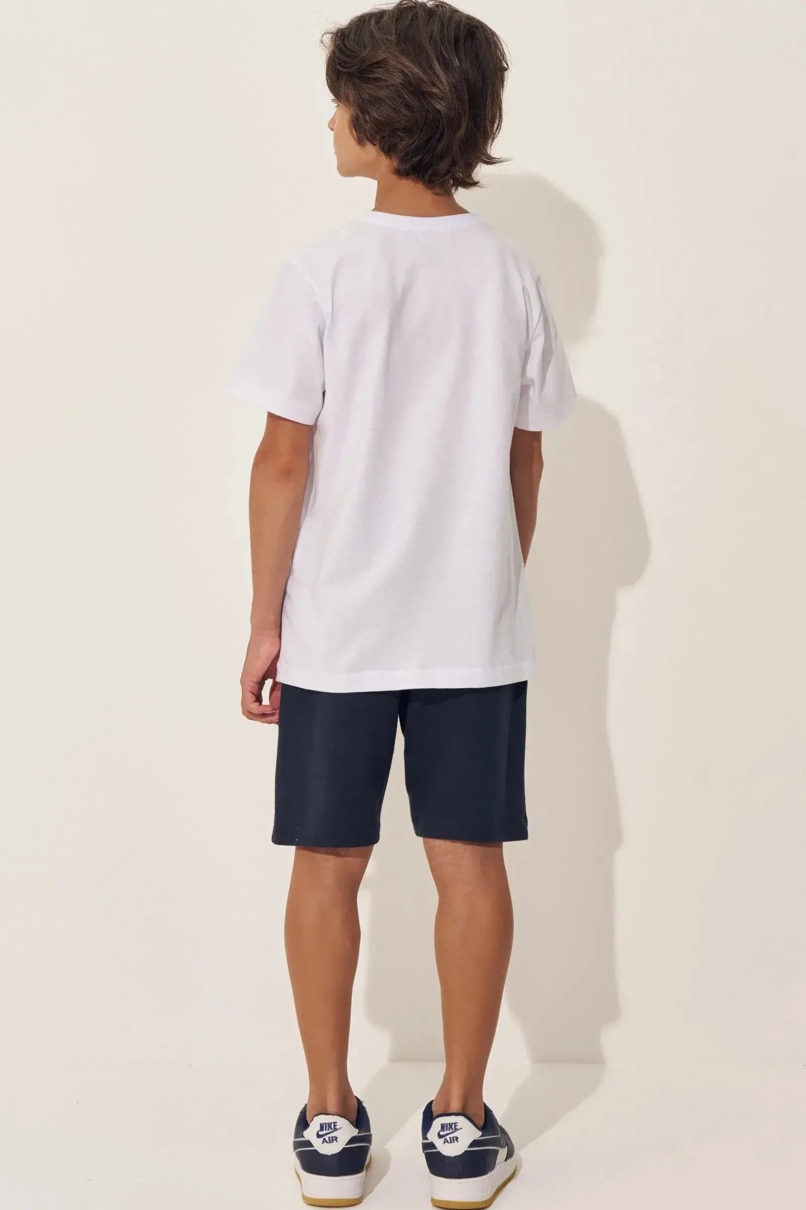 Conjunto de Camiseta em Meia Malha e Bermuda em Moletom sem Pelúcia 97980 Johnny Fox Teen Menino