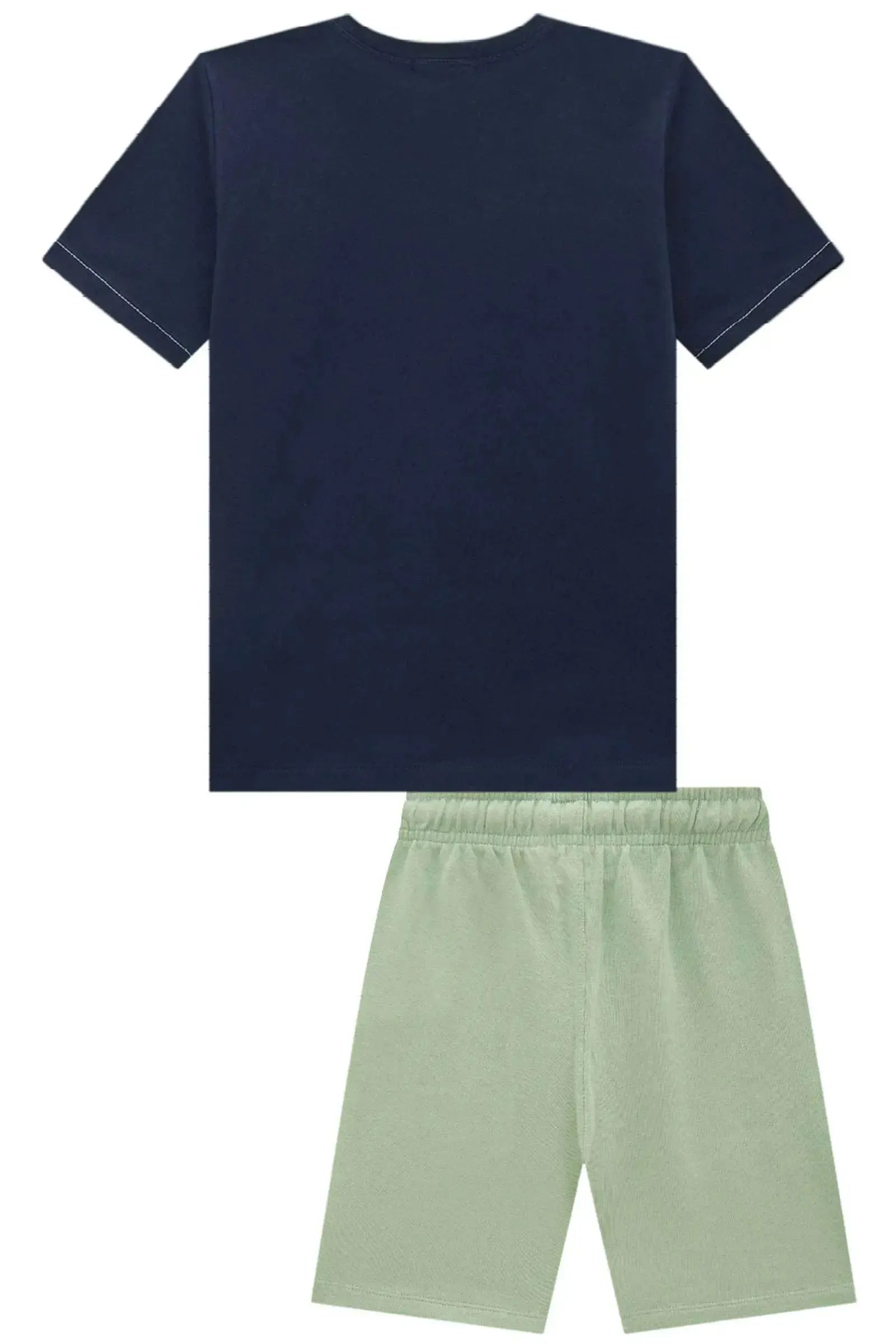 Conjunto de Camiseta em Meia Malha e Bermuda em Moletwill com Elastano 94845 LucBoo Infantil Menino