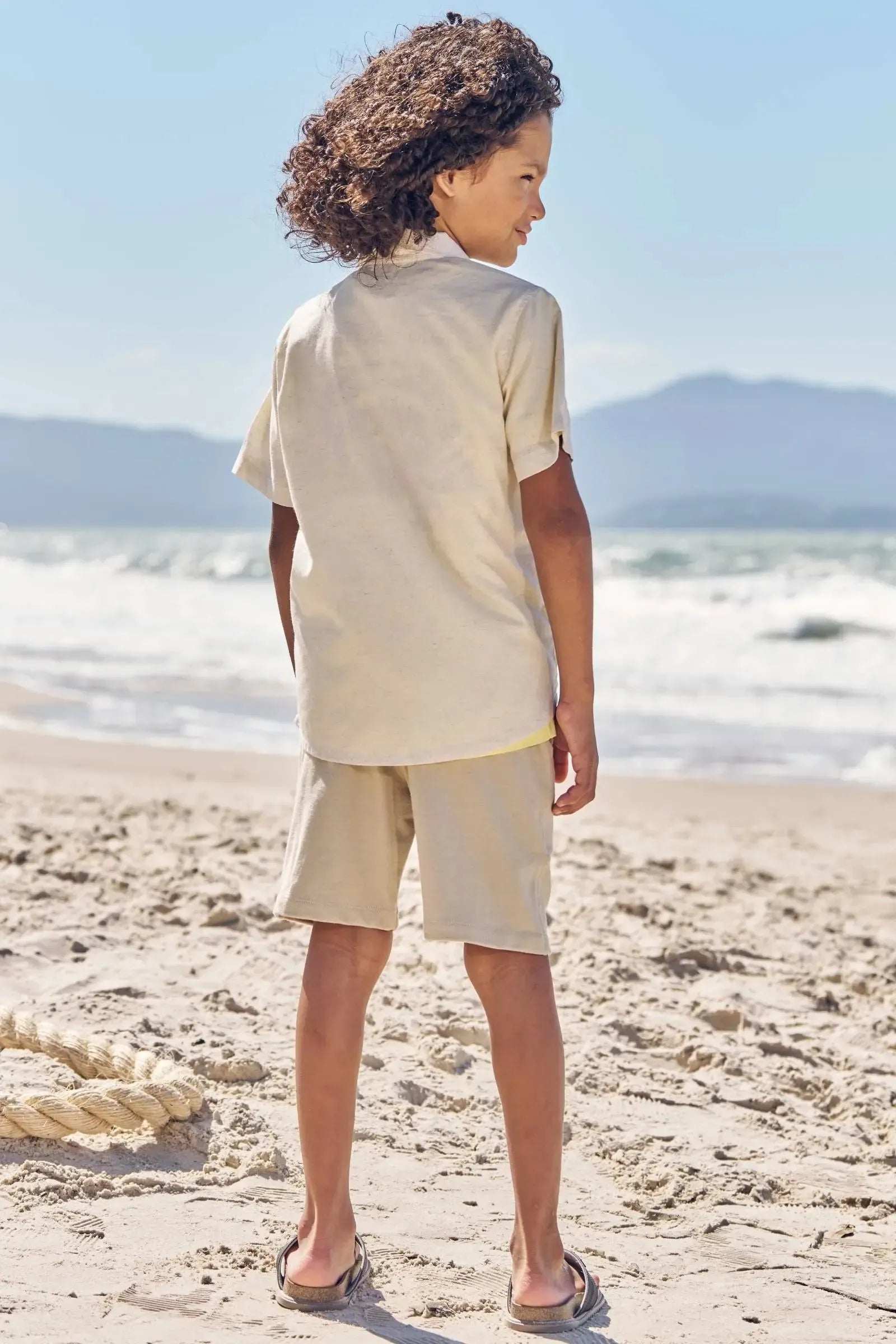 Conjunto de Camiseta em Meia Malha e Bermuda em Moletwill com Elastano 83151 LucBoo Infantil Menino