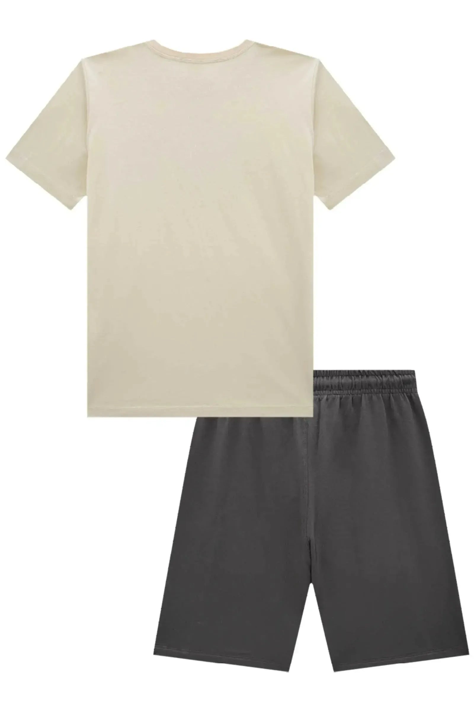 Conjunto de Camiseta em Meia Malha e Bermuda em Molevisco 85070 Johnny Fox Teen Menino