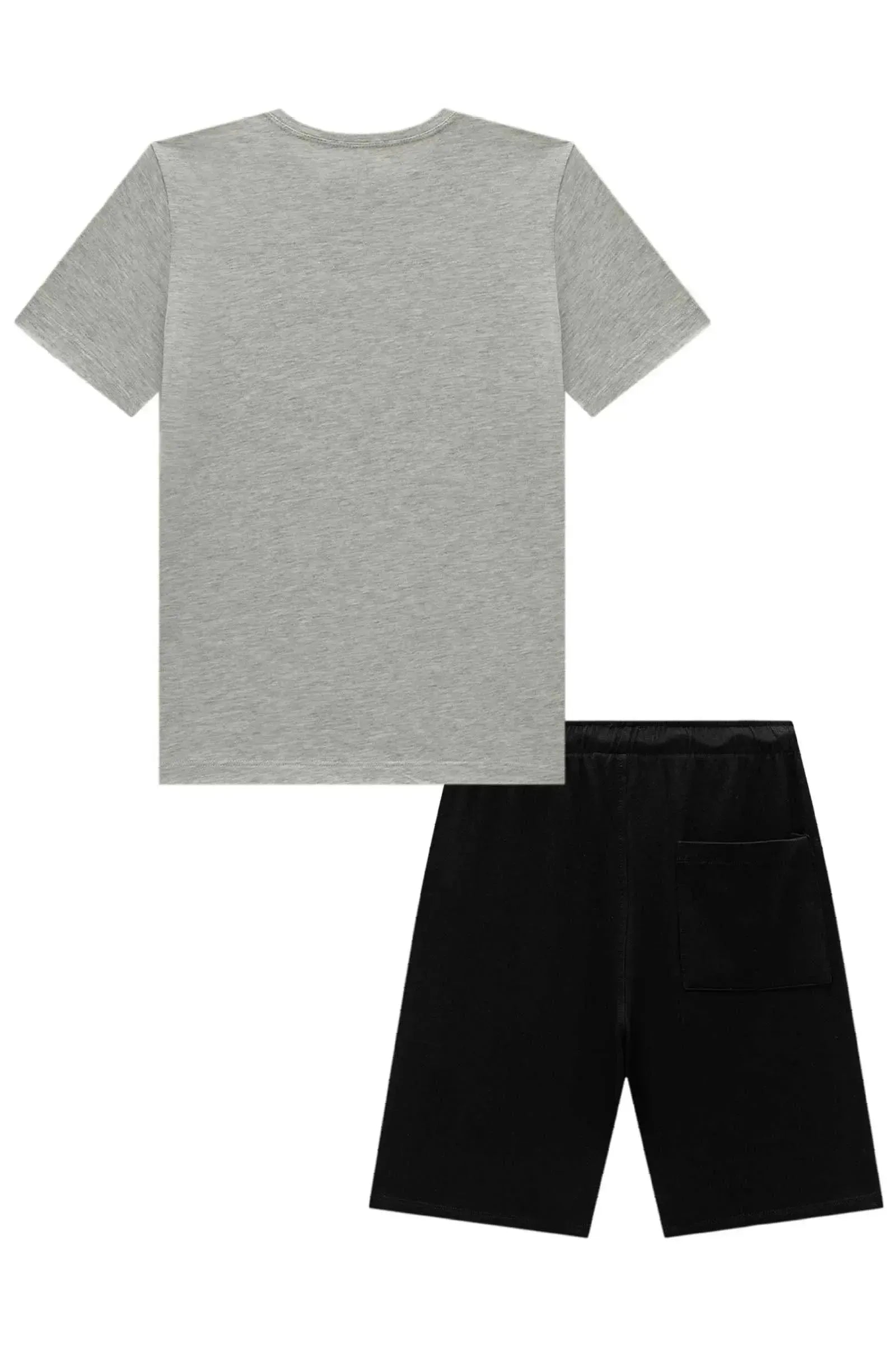 Conjunto de Camiseta em Meia Malha e Bermuda em Molevisco com Elastano 96866 Johnny Fox Teen Menino