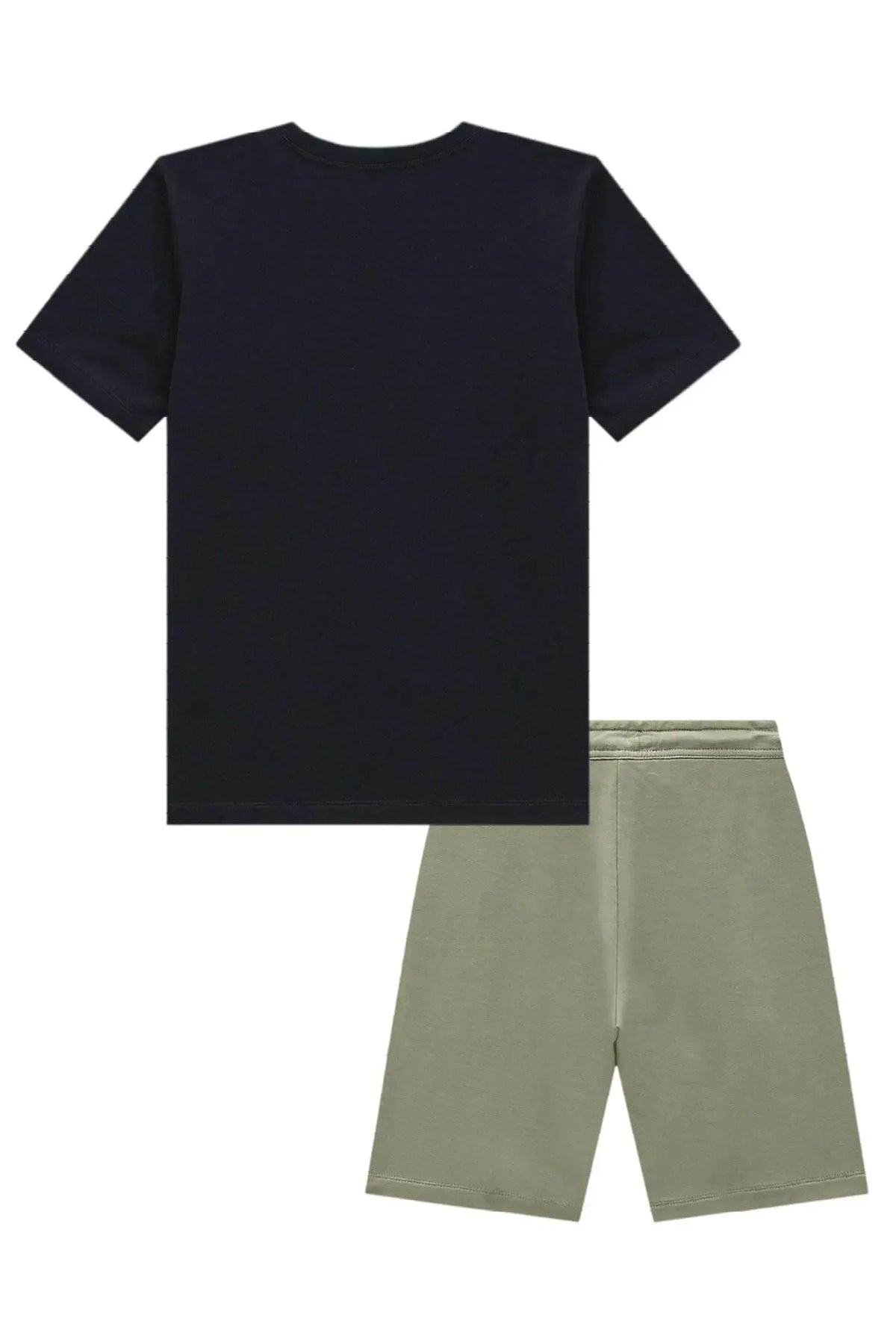 Conjunto de Camiseta em Meia Malha e Bermuda em Molevisco com Elastano 97976 Johnny Fox Teen Menino