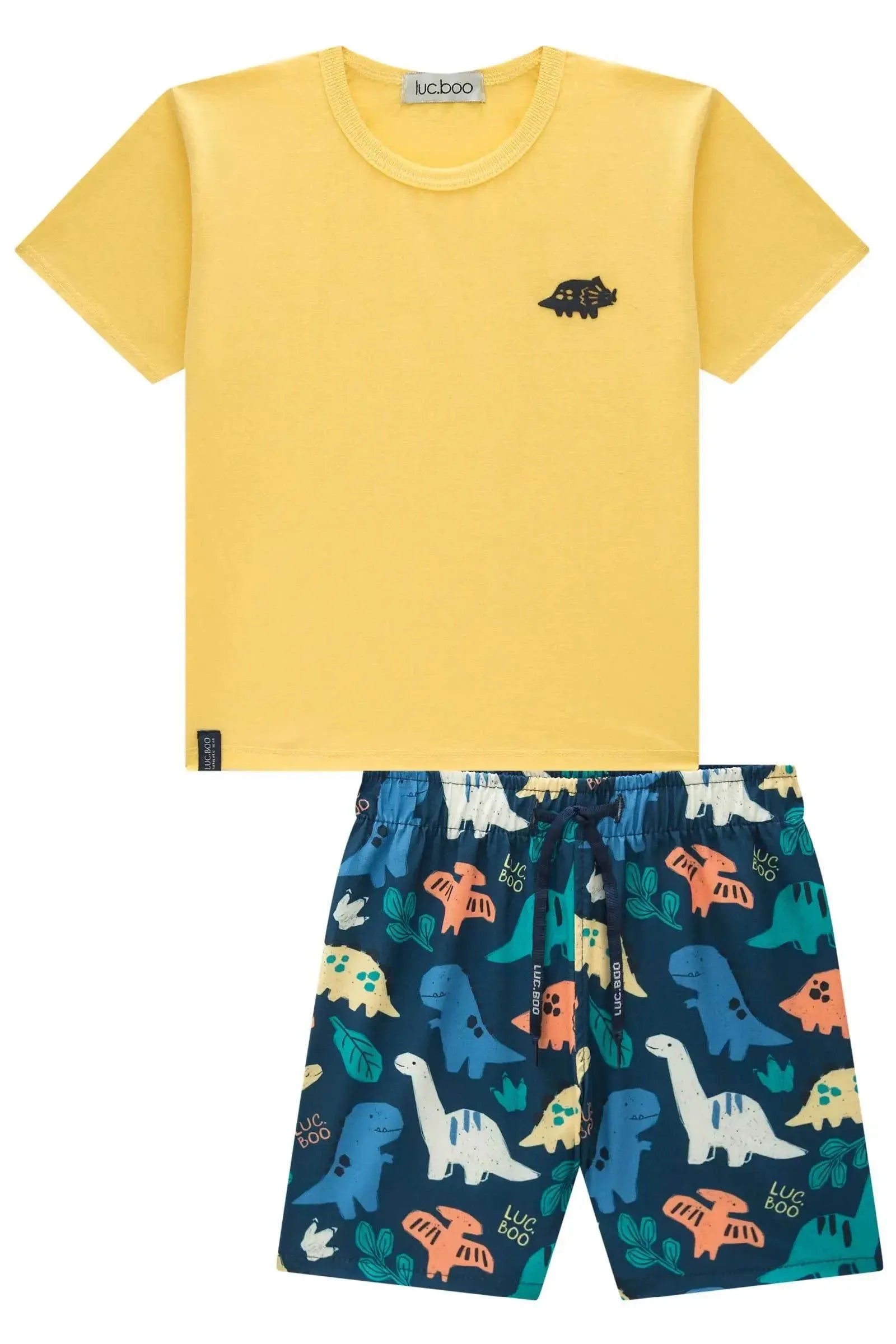 Conjunto de Camiseta em Meia Malha e Bermuda em Nylon Ergonomic com Elastano 94697 LucBoo Infantil Menino
