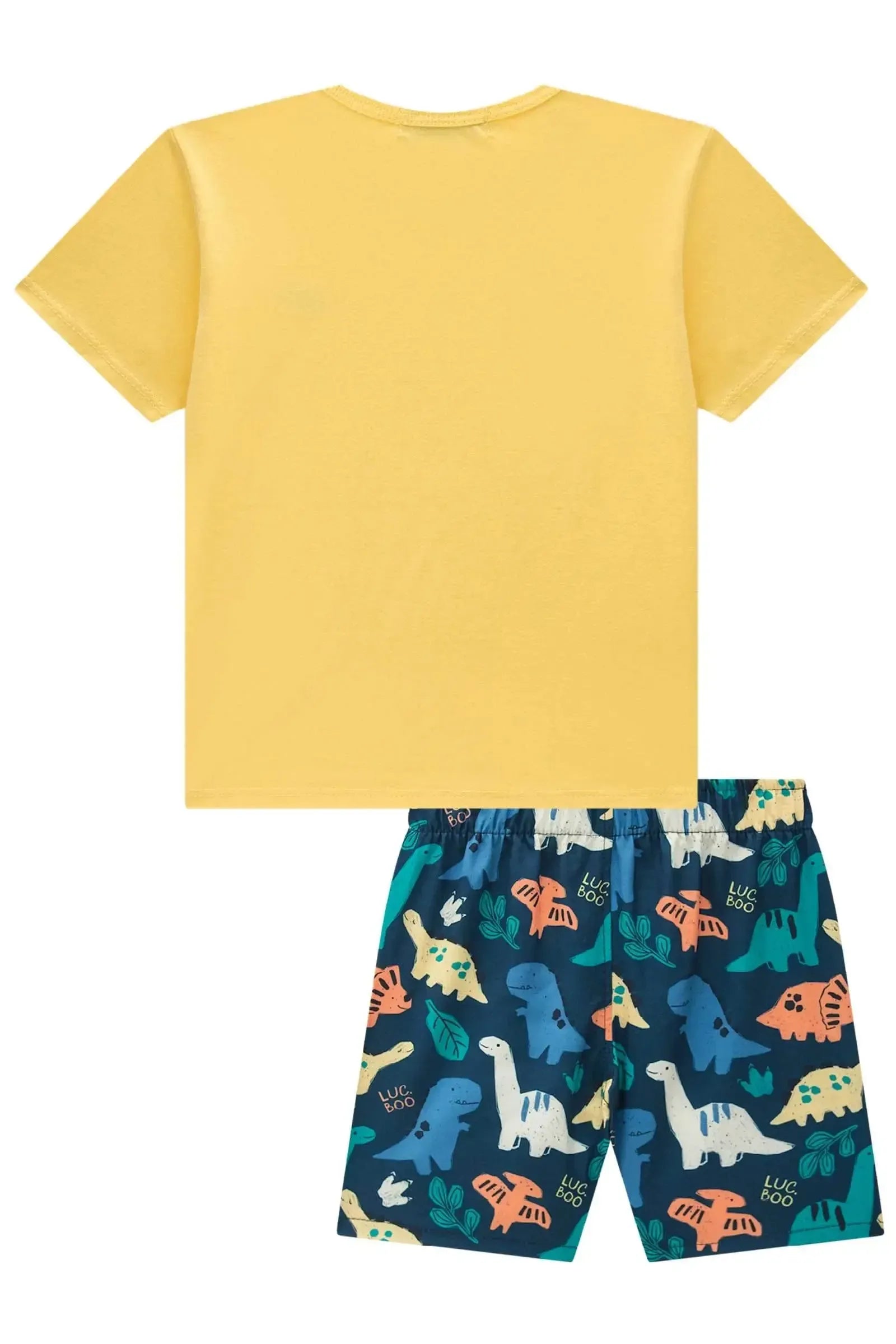 Conjunto de Camiseta em Meia Malha e Bermuda em Nylon Ergonomic com Elastano 94697 LucBoo Infantil Menino