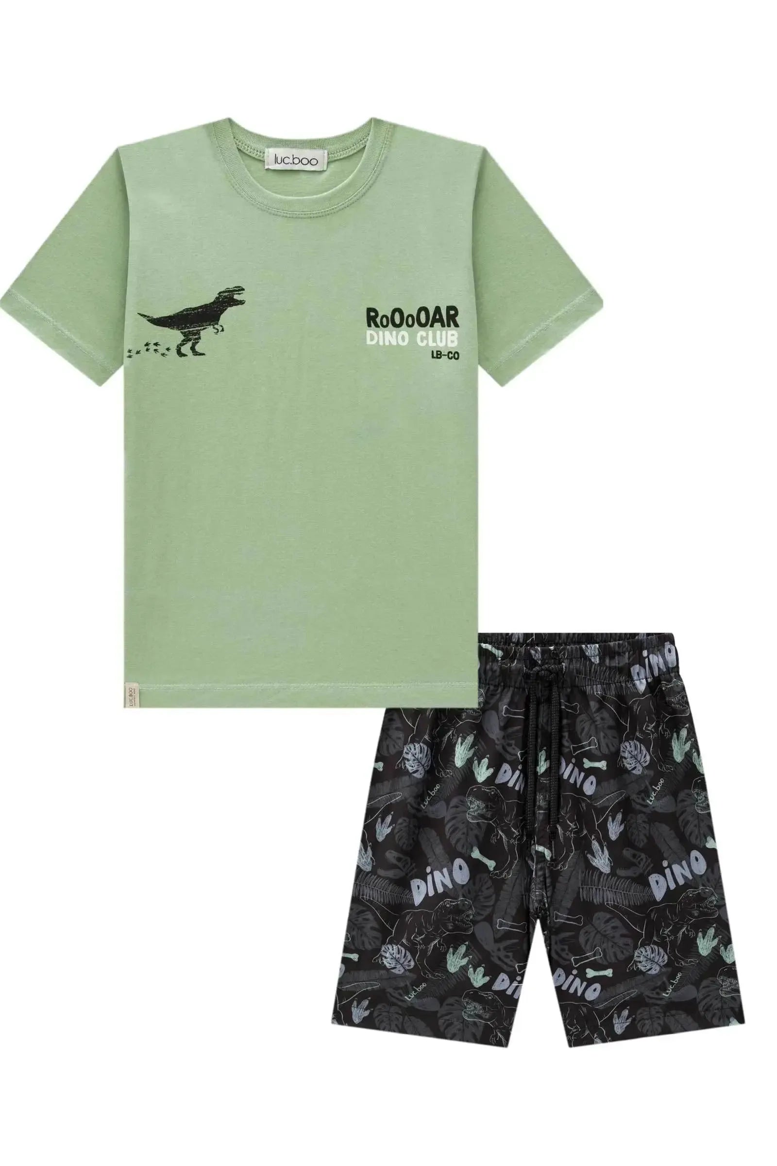 Conjunto de Camiseta em Meia Malha e Bermuda em Nylon Ergonomic com Elastano 94853 LucBoo Infantil Menino