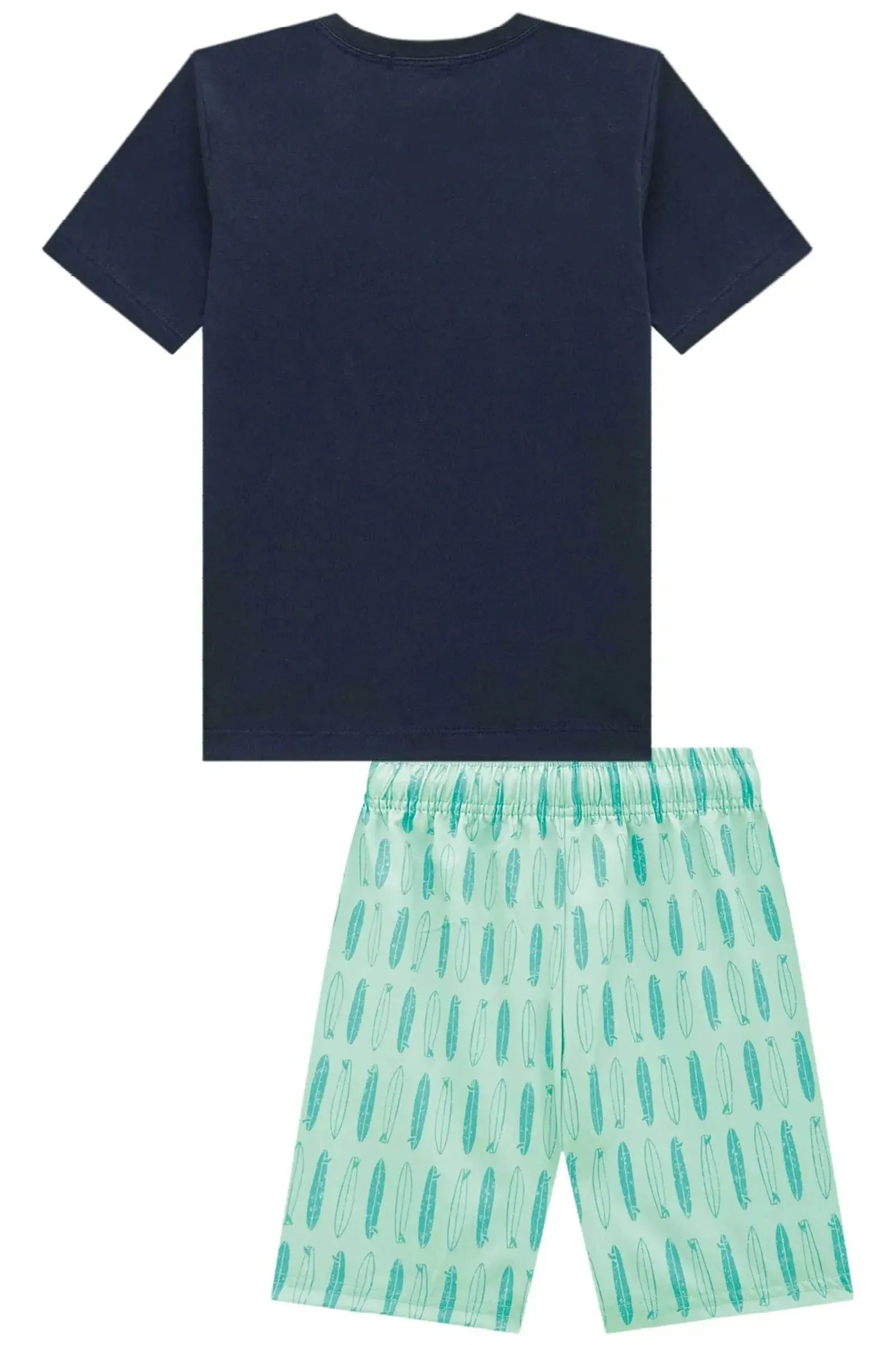 Conjunto de Camiseta em Meia Malha e Bermuda em Nylon Ergonomic com Elastano 96132 LucBoo Infantil Menino