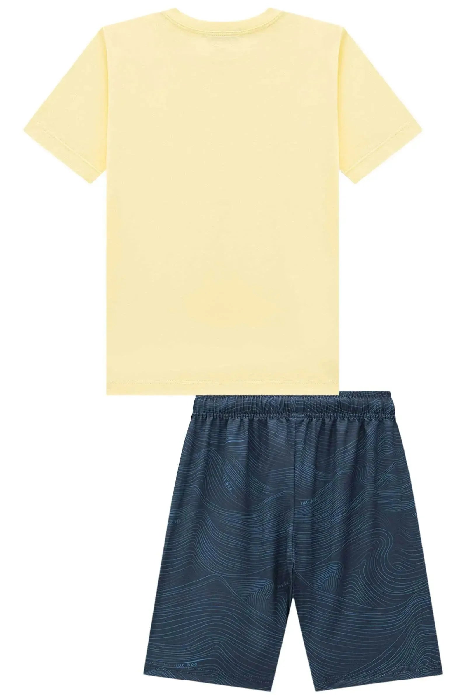 Conjunto de Camiseta em Meia Malha e Bermuda em Nylon Ergonomic com Elastano 97860 LucBoo Infantil Menino
