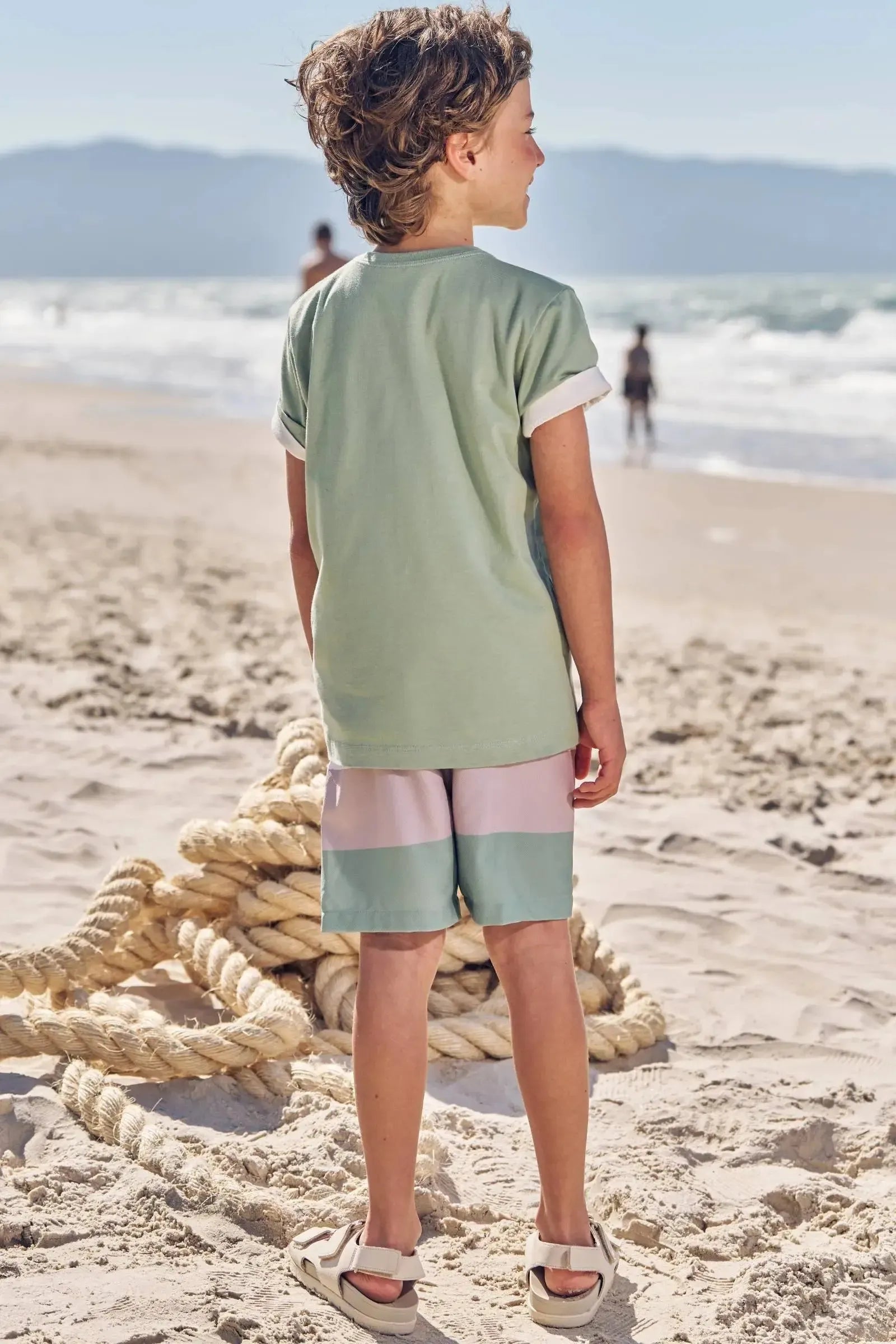 Conjunto de Camiseta em Meia Malha e Bermuda em Nylon Ergonomic com Elastano 83161 LucBoo Infantil Menino